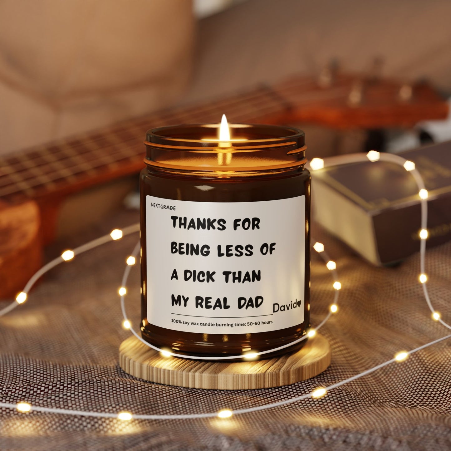 Funny Scented Candle for Dads, Gift For Dad, Unique Candle Gift, Soy Wax Candle, Dad Humor Candle, Amber Jar Candle