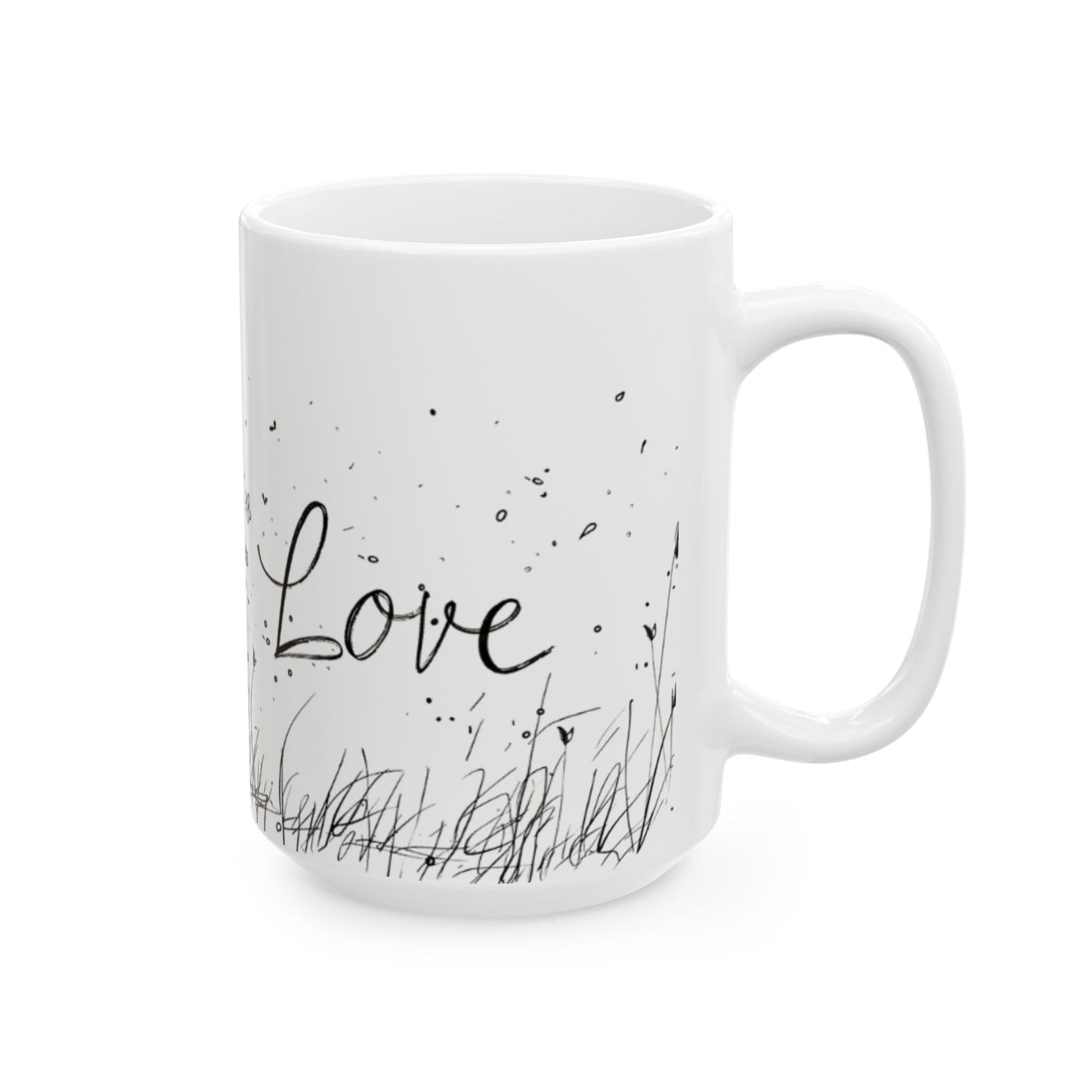 Whimsical Love Ceramic Mug, Cute Gift for Romance, Housewarming, Cozy Coffee Cups,, Perfect for Valentine's Day, Gift for her