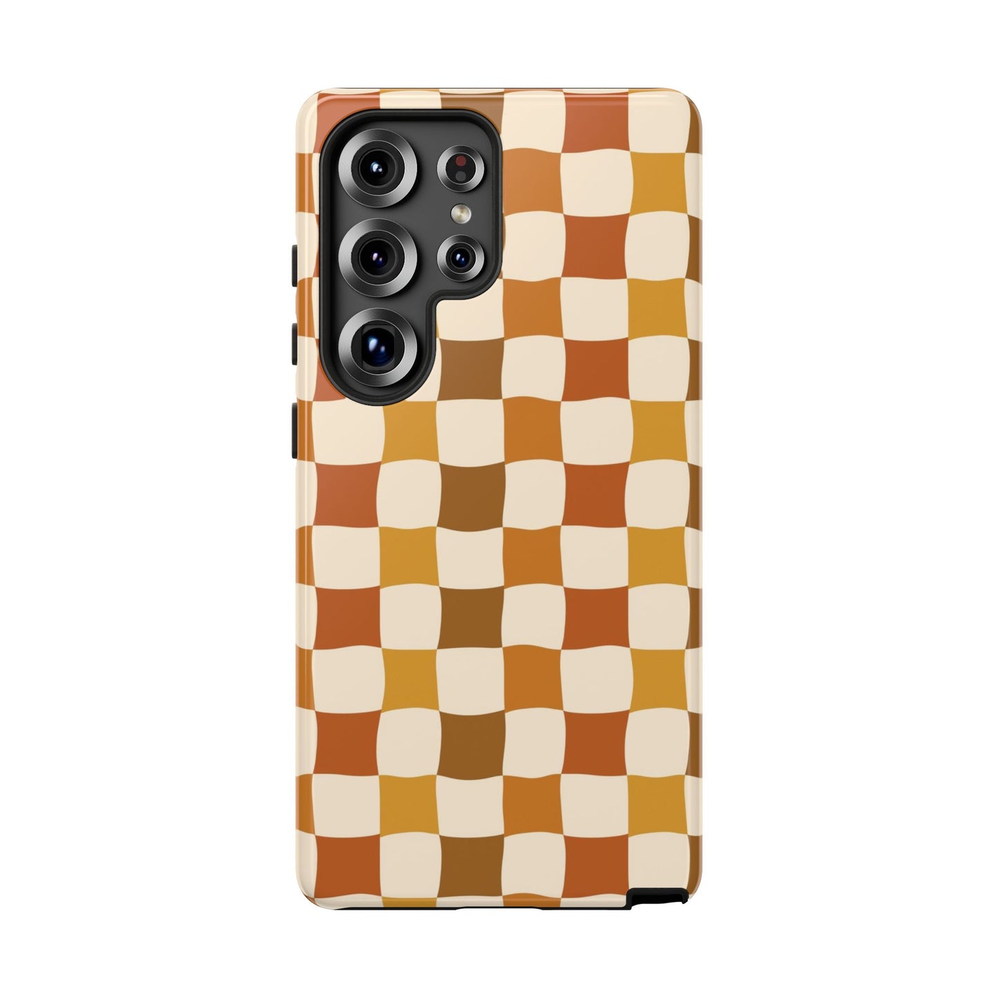 Boho Checked Phone Case, Checkerboard Design, Durable Protection, Phone Cover, Phone case For iPhone and Samsung, Trendy Phone Cover