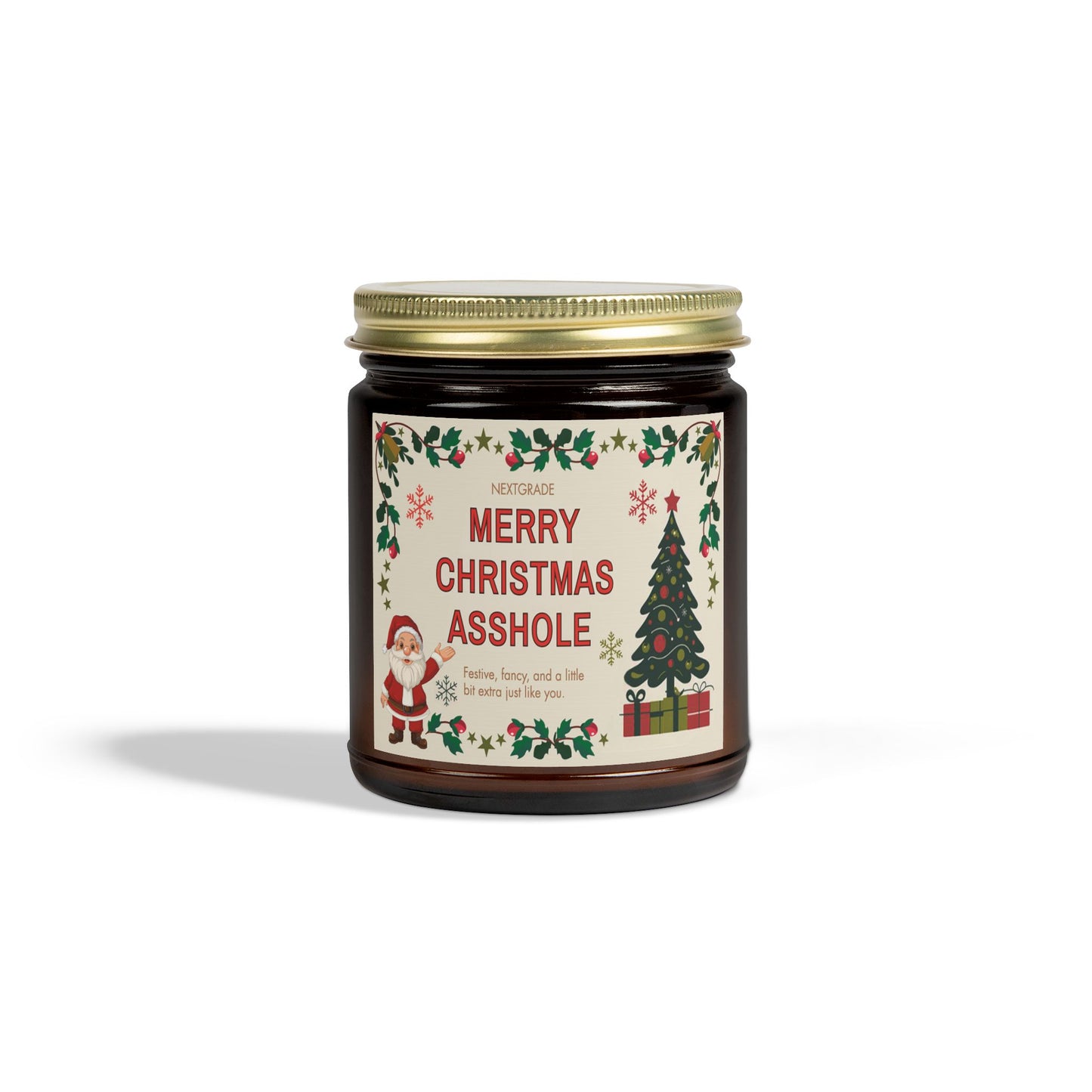 Merry Christmas Asshole Candle Funny Holiday Gift for Friends, Coworkers, or Siblings | Hilarious Christmas Candle | Hand-Poured Soy Wax