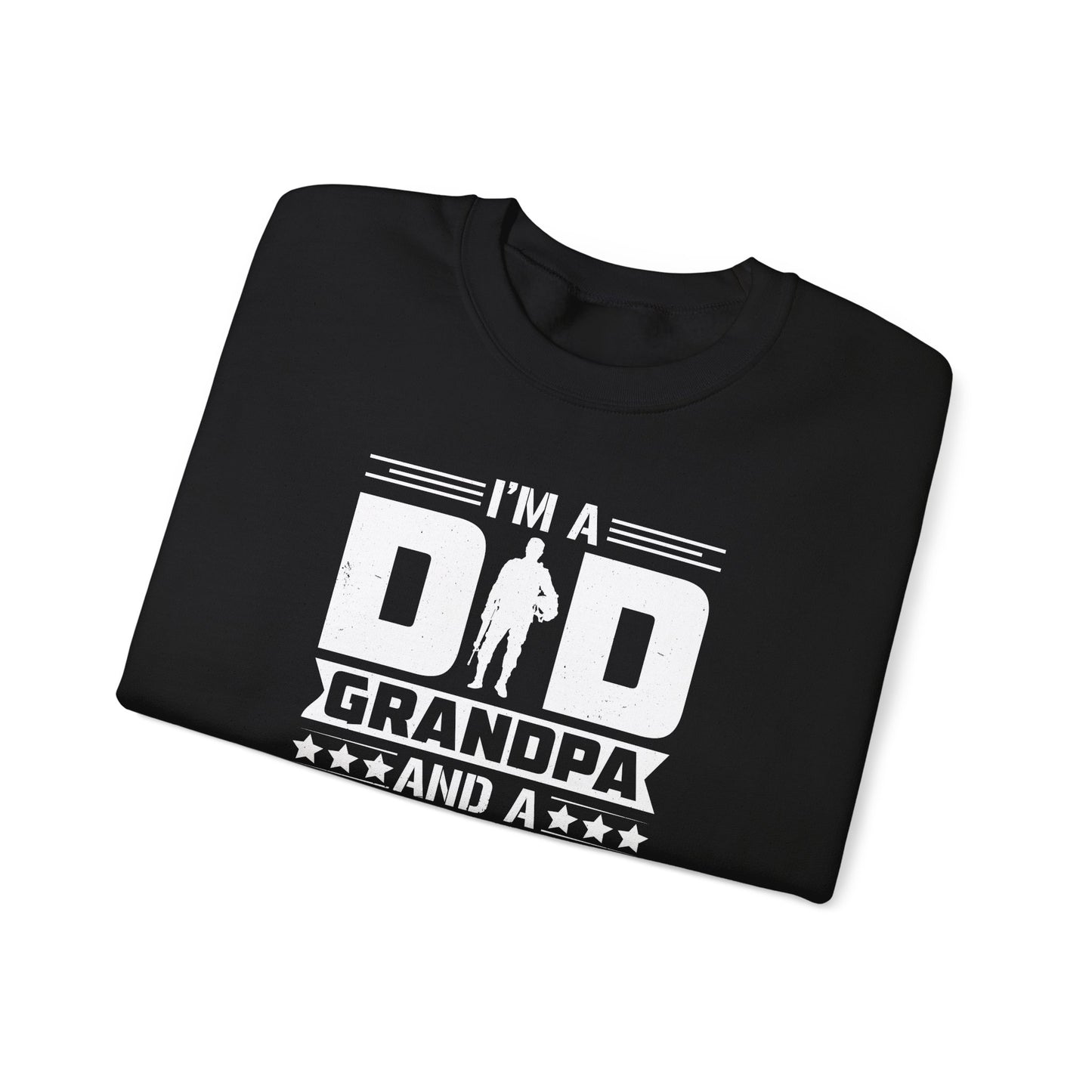 Veteran Grandpa  Cozy Casual Wear Sweatshirt, Father's Day Gift, Military Tribute, Proud Grandpa, Gift for Veteran's Grandpa, Military Pride