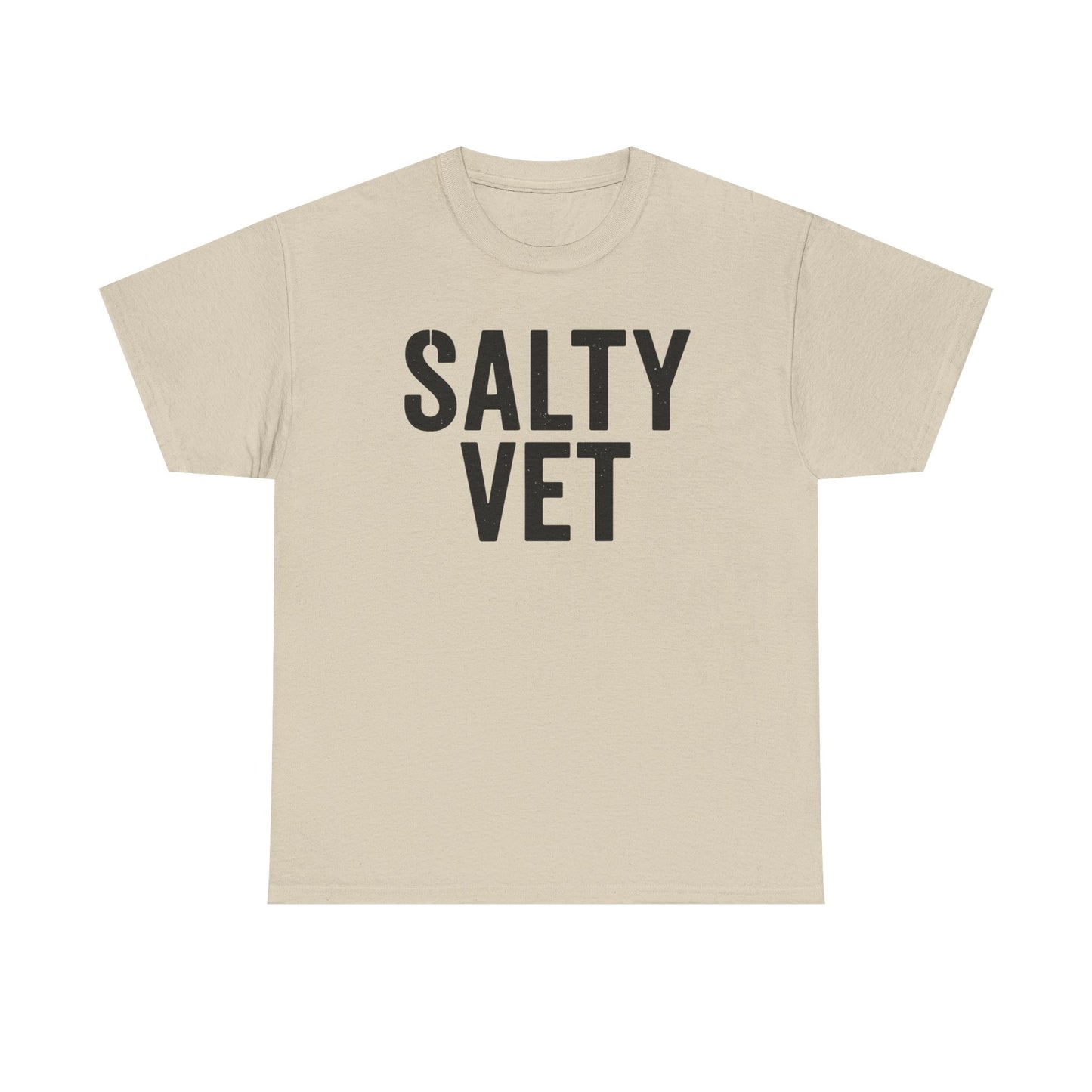Salty Vet Unisex Heavy Cotton Tee, Funny Gift For Veteran, Casual Shirt, Animal Lover Apparel, Unique Gift for Veterinarians