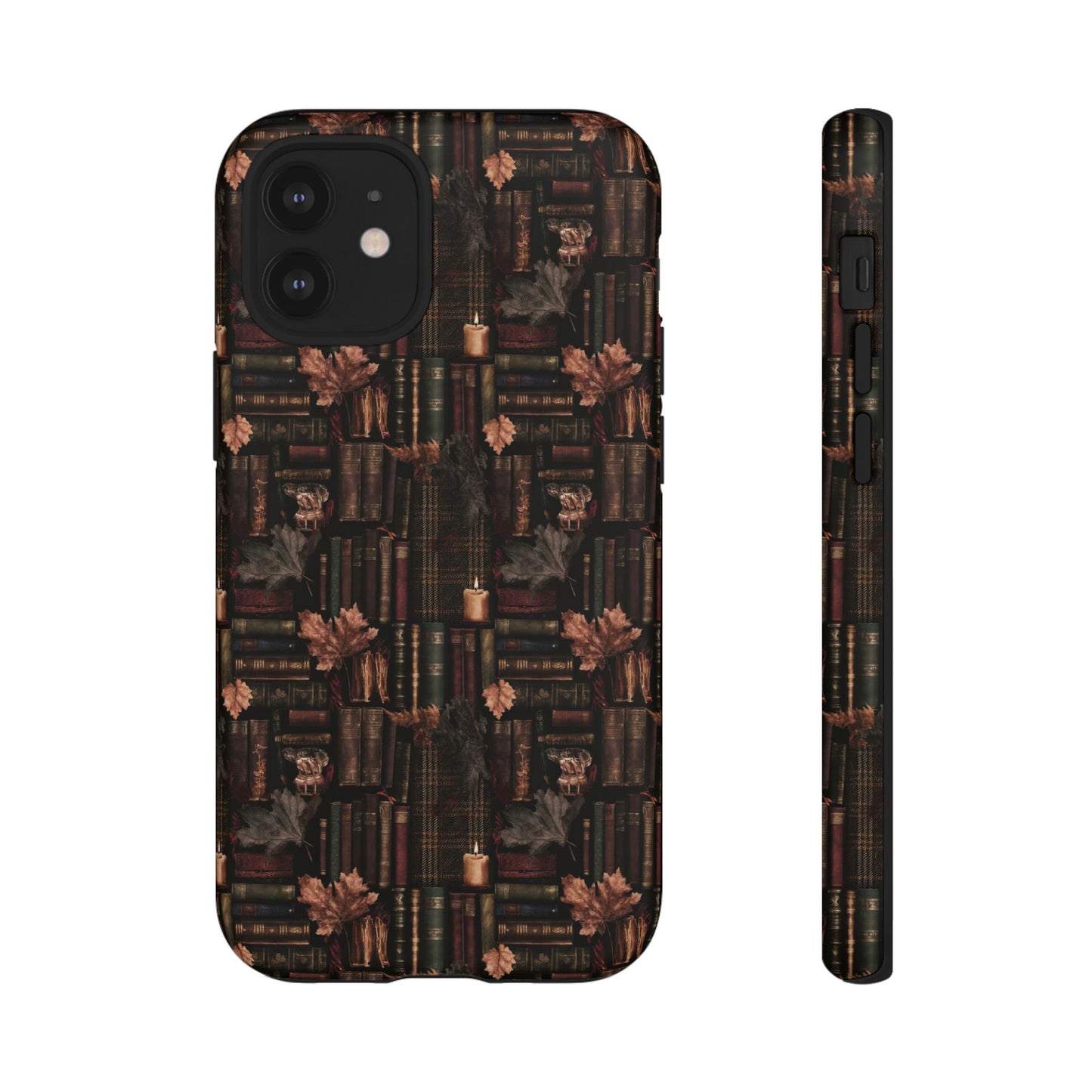 Gothic Phone Case Dark Academia Literary iPhone Samsung Cover with Books & Flowers, Phone case