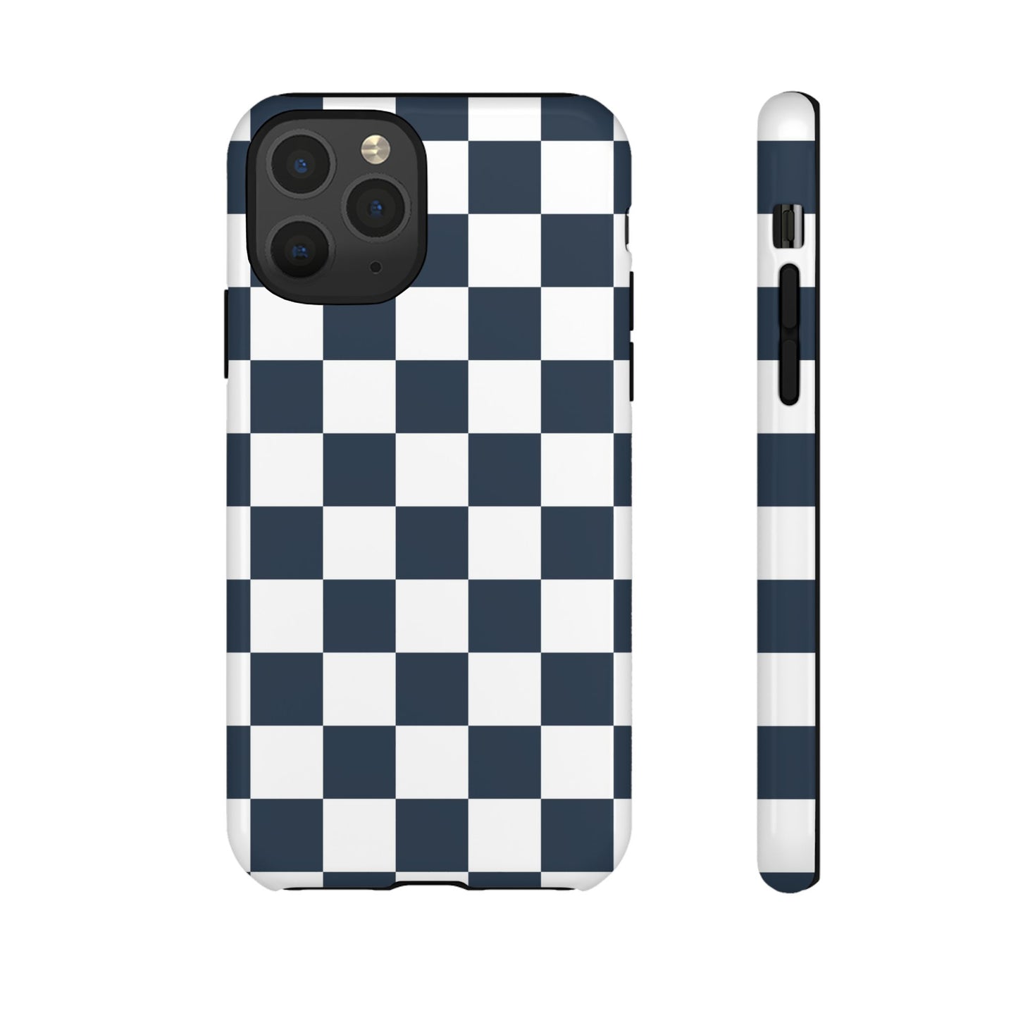 Navy Checkerboard Phone Case, iPhone 17 Pro, 17, 16, 15, 14, 13, 12, 11, X, XR, XS MAX, Tough Case for iPhone