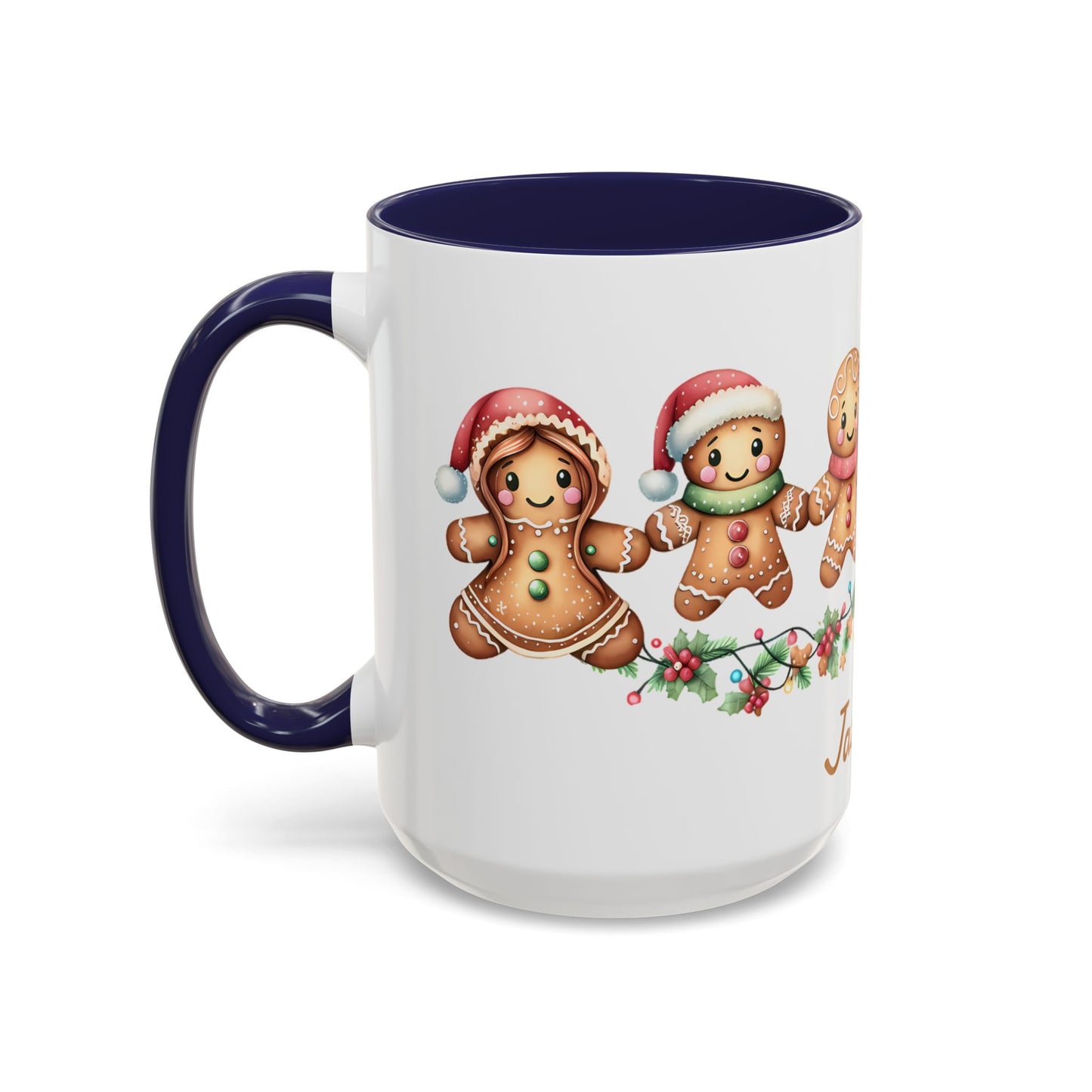 Personalized Gingerbread Friends Coffee Mug, Holiday Mug, Christmas Decor, Personalized Coffee Cup, Gift for Her, Winter Wonderland