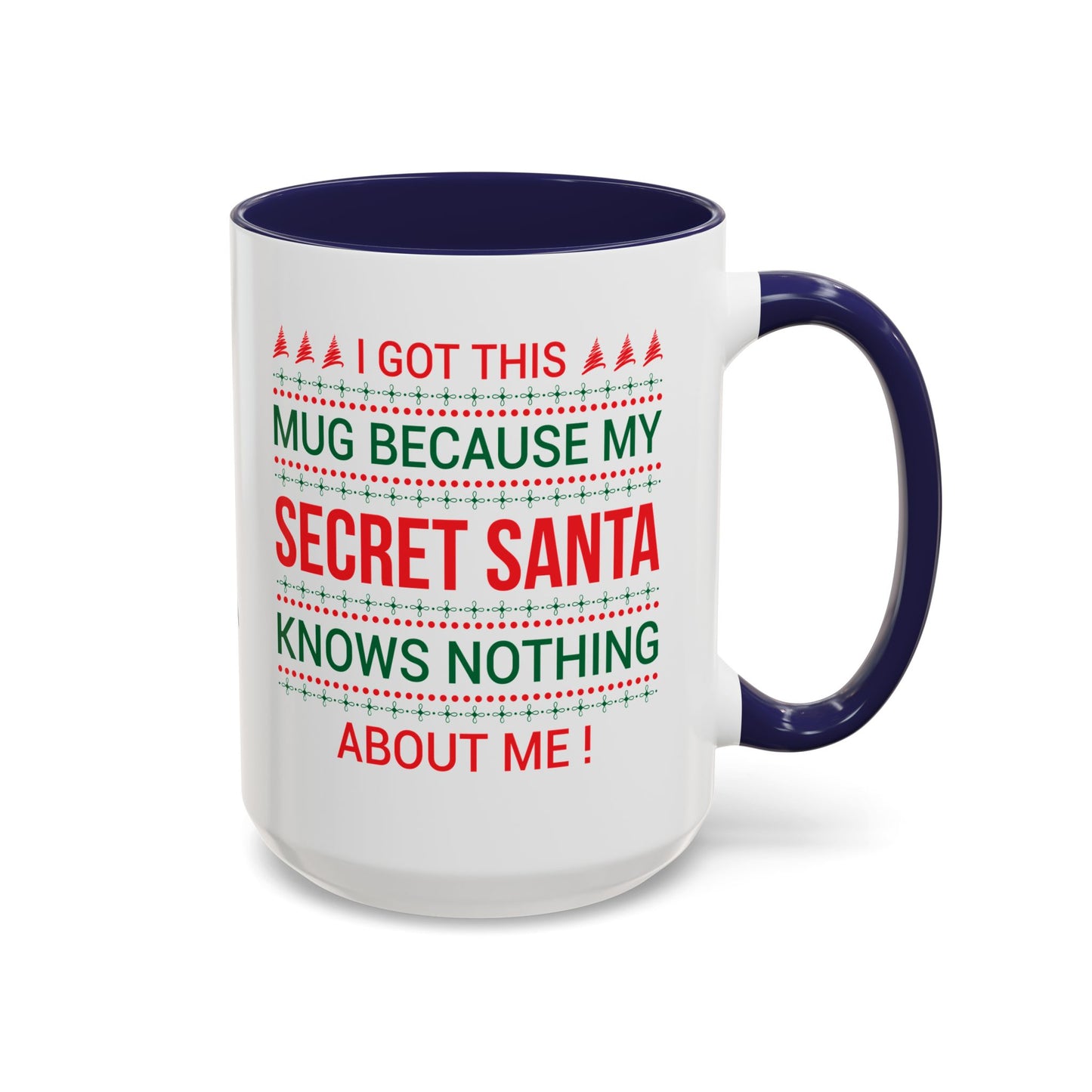 Personalized Secret Santa Accent Coffee Mug, Holiday Gift, Funny Christmas Mug, Unique Office Secret Santa Gift, Custom Drinkware