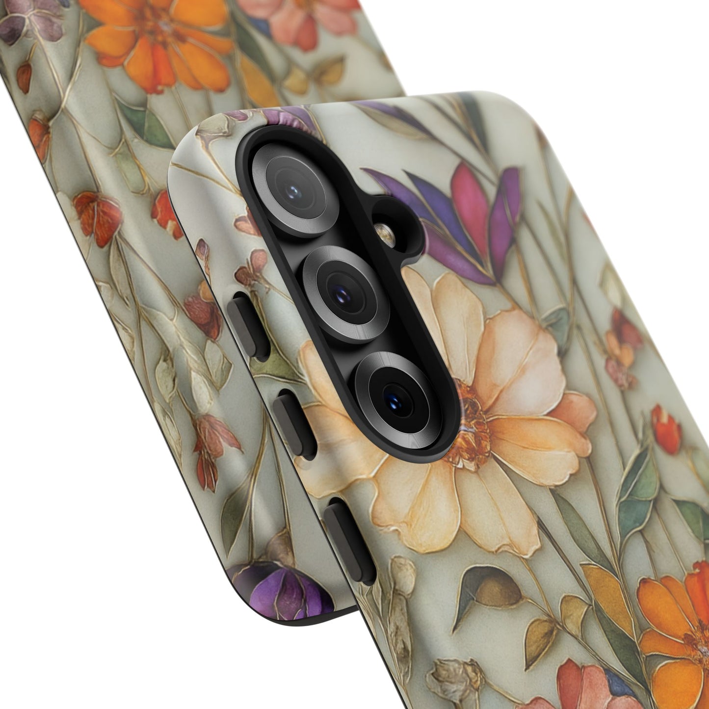 Phone case For iPhone & Samsung, Wildflower Mosaic MagSafe iPhone Case: Botanical Floral Design iPhone