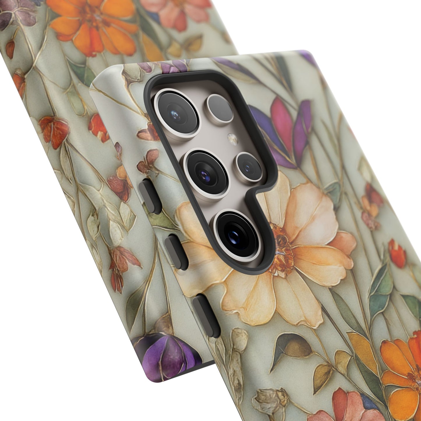 Phone case For iPhone & Samsung, Wildflower Mosaic MagSafe iPhone Case: Botanical Floral Design iPhone