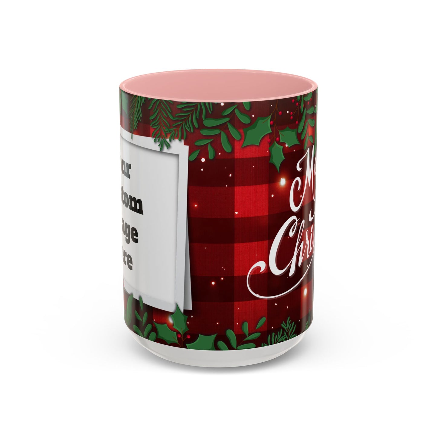 Personalized  Merry Christmas Accent Coffee Mug, Holiday Gift, Xmas Decor, Festive Beverage Cup, Custom Holiday Mug