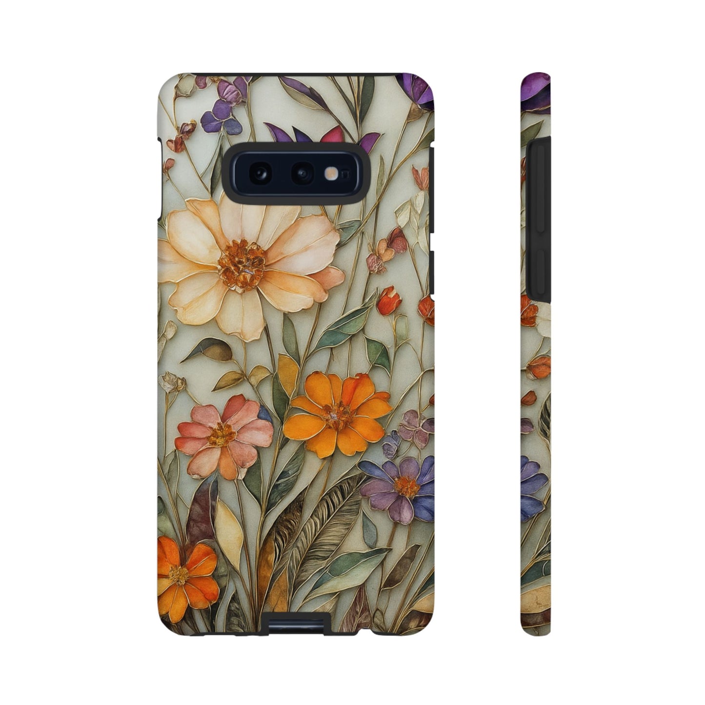 Phone case For iPhone & Samsung, Wildflower Mosaic MagSafe iPhone Case: Botanical Floral Design iPhone