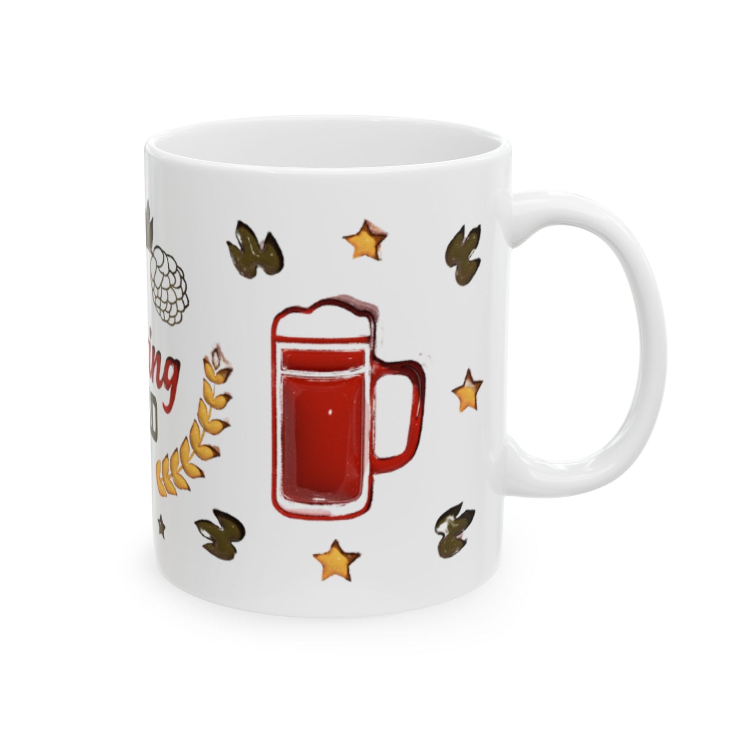 Drinking Squad Mug, Beer Lover Coffee Cup, Hops Design Ceramic Mug, Funny Drinking Mug Gift for Him, Game Night Friends Gift