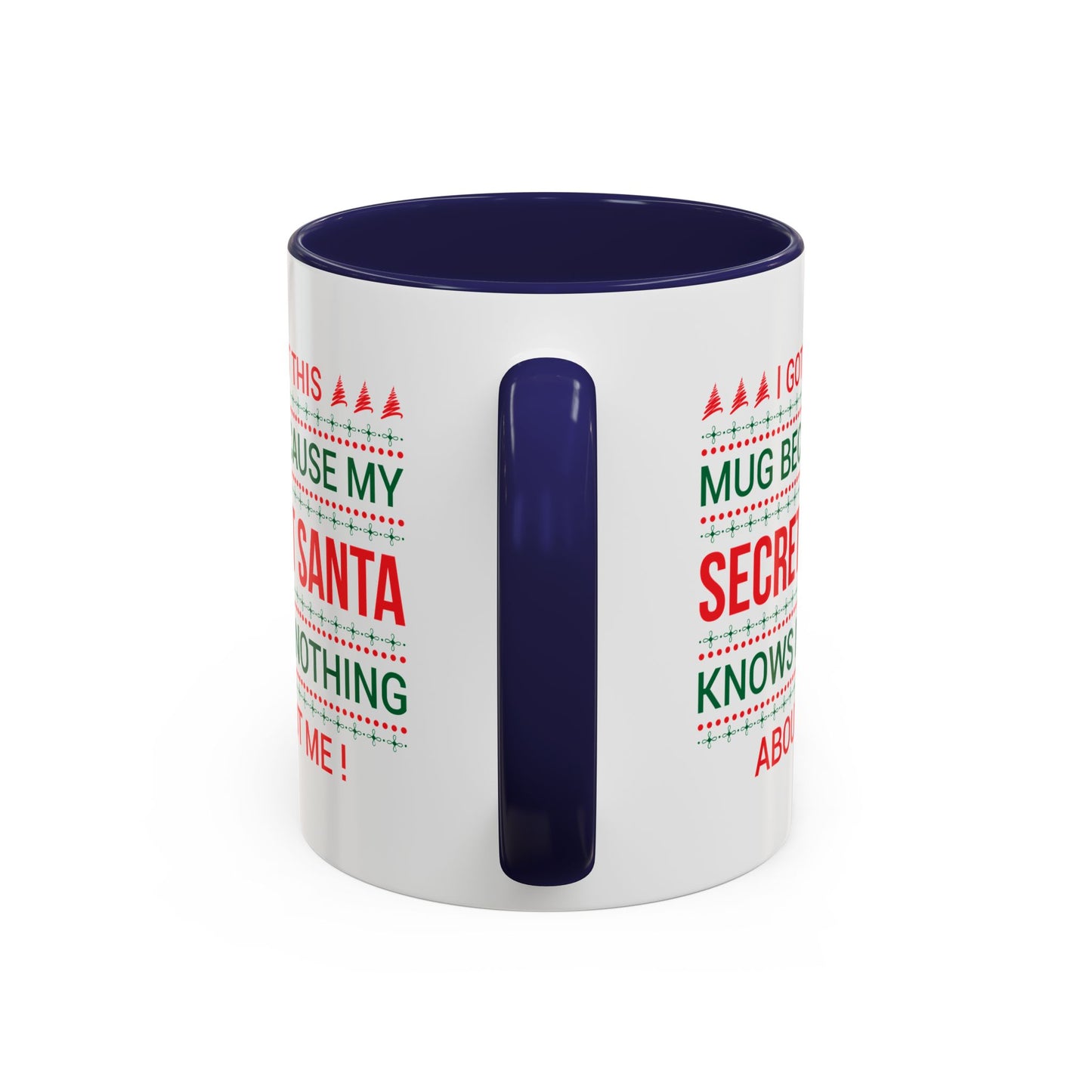 Personalized Secret Santa Accent Coffee Mug, Holiday Gift, Funny Christmas Mug, Unique Office Secret Santa Gift, Custom Drinkware