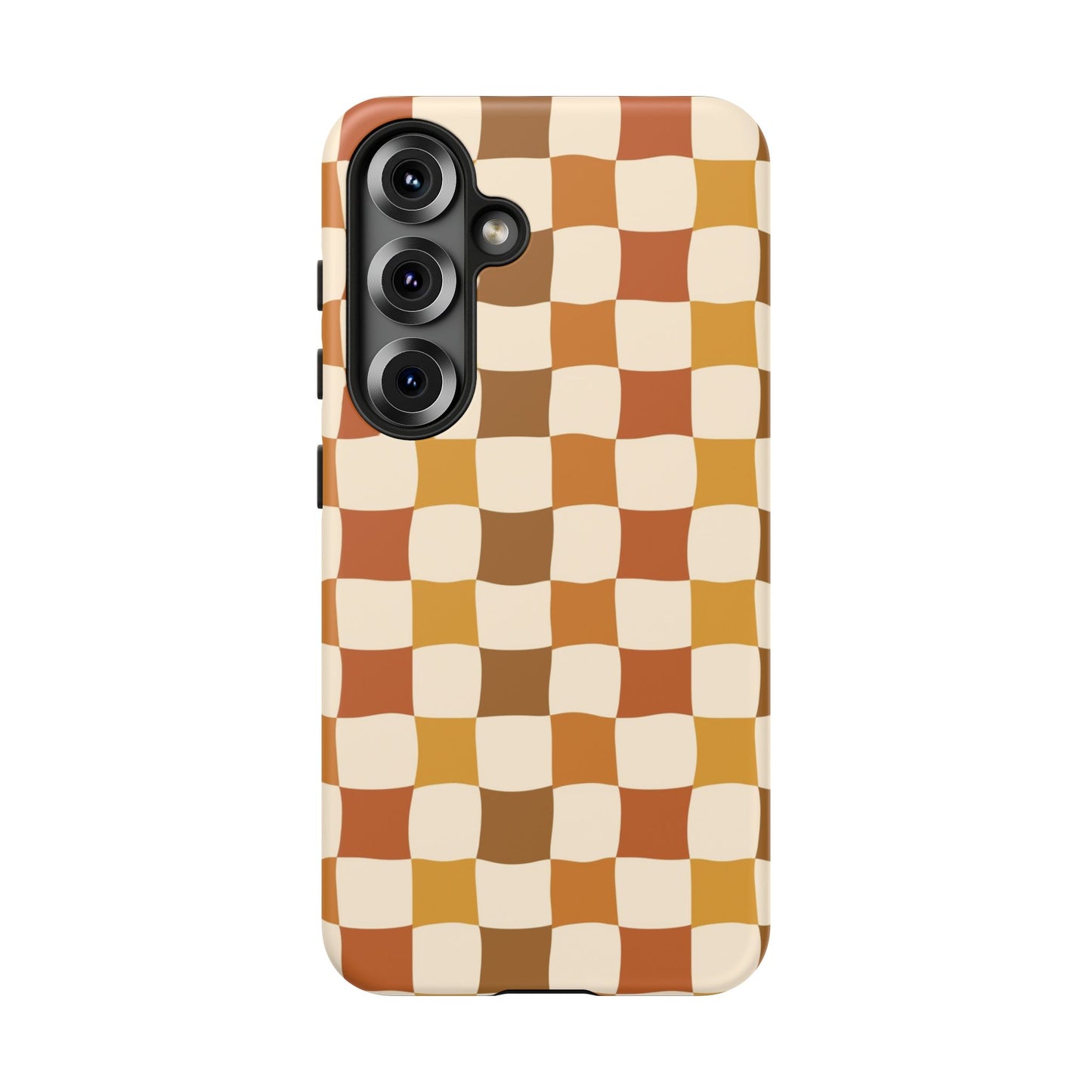 Boho Checked Phone Case, Checkerboard Design, Durable Protection, Phone Cover, Phone case For iPhone and Samsung, Trendy Phone Cover