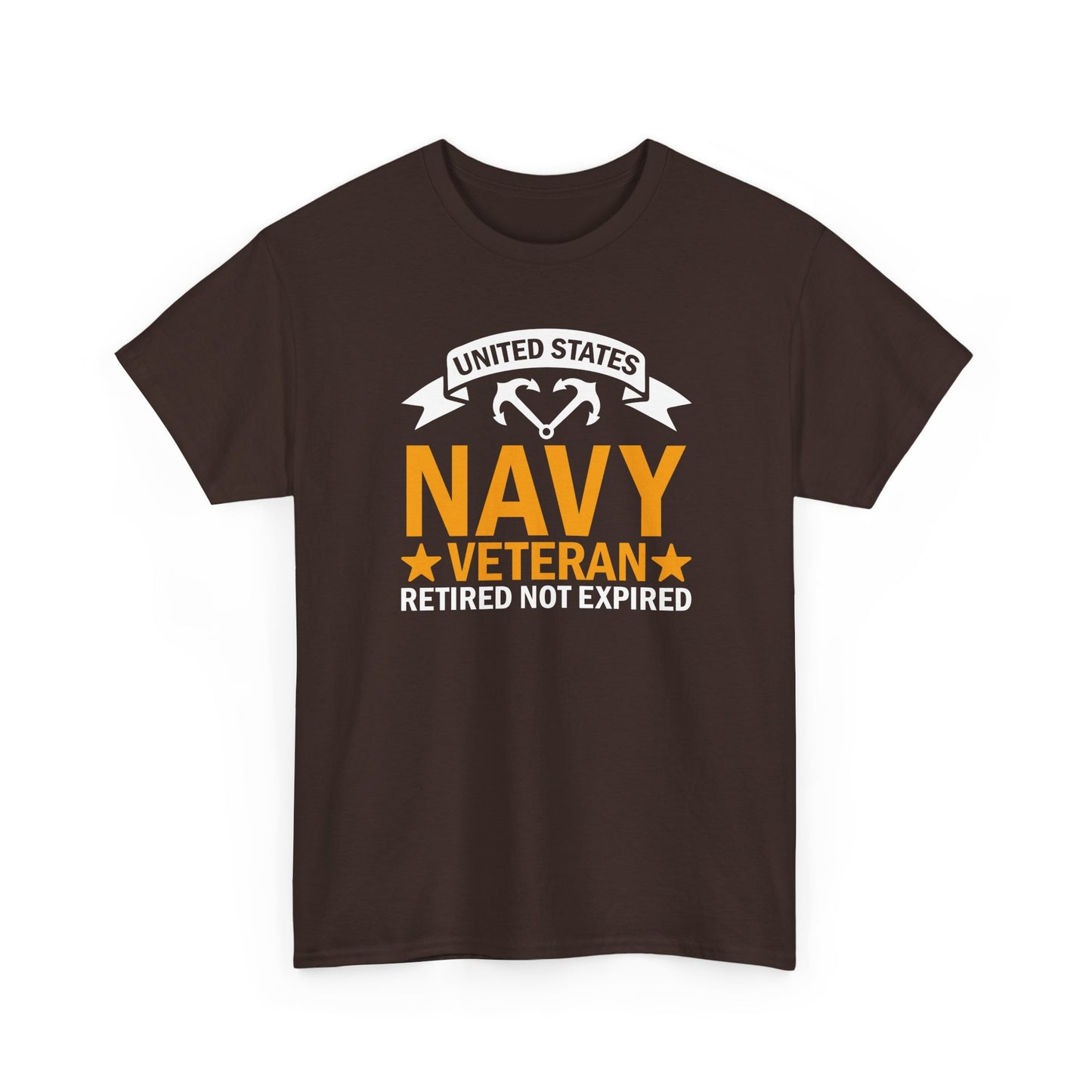 Navy Veteran Heavy Cotton T-Shirt, Gifts for Veterans, Memorial Day, Patriotic Apparel, Retired Not Expired, Gift for dad