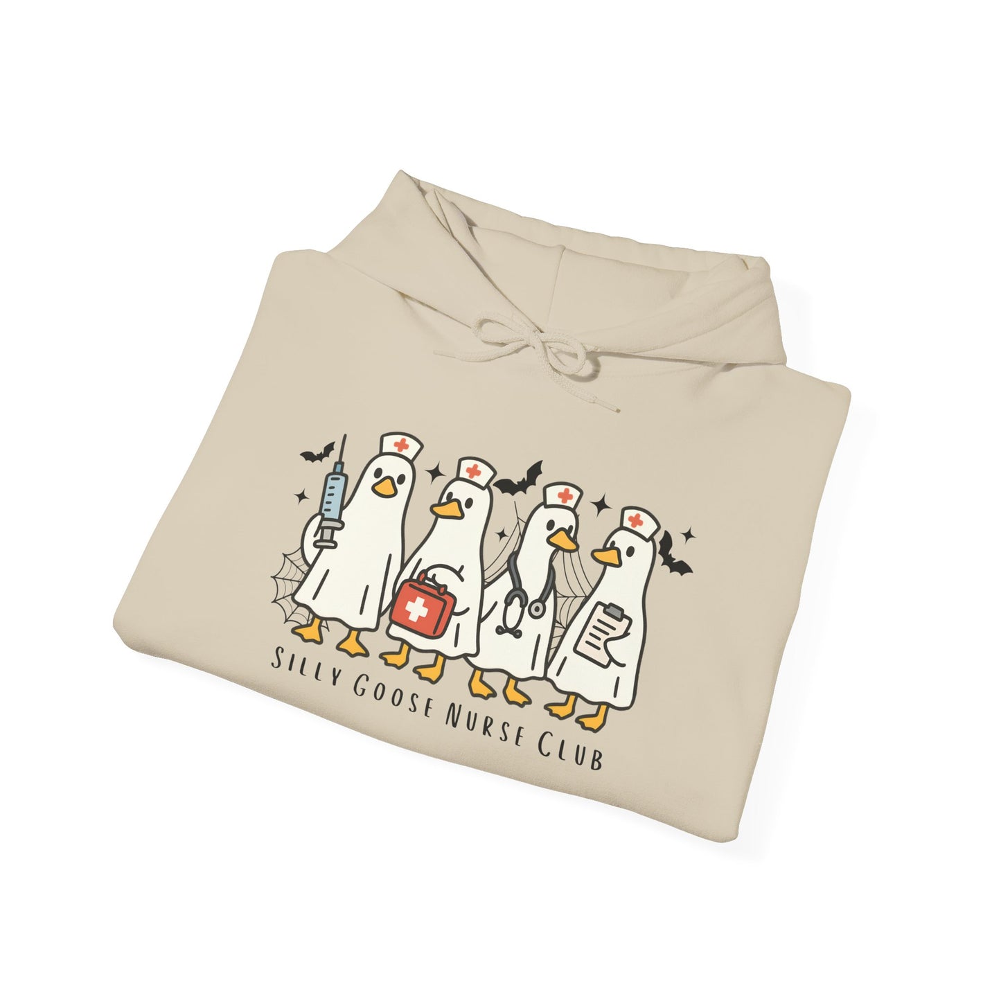 Silly Goose Nurse Hoodie - Unisex Heavy Blend Sweatshirt, Funny Gift for Friends, Cozy Casual Wear, Perfect for Birthdays, Celebrations