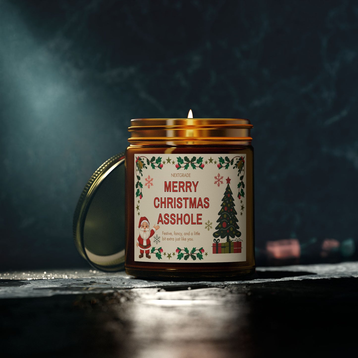 Merry Christmas Asshole Candle Funny Holiday Gift for Friends, Coworkers, or Siblings | Hilarious Christmas Candle | Hand-Poured Soy Wax