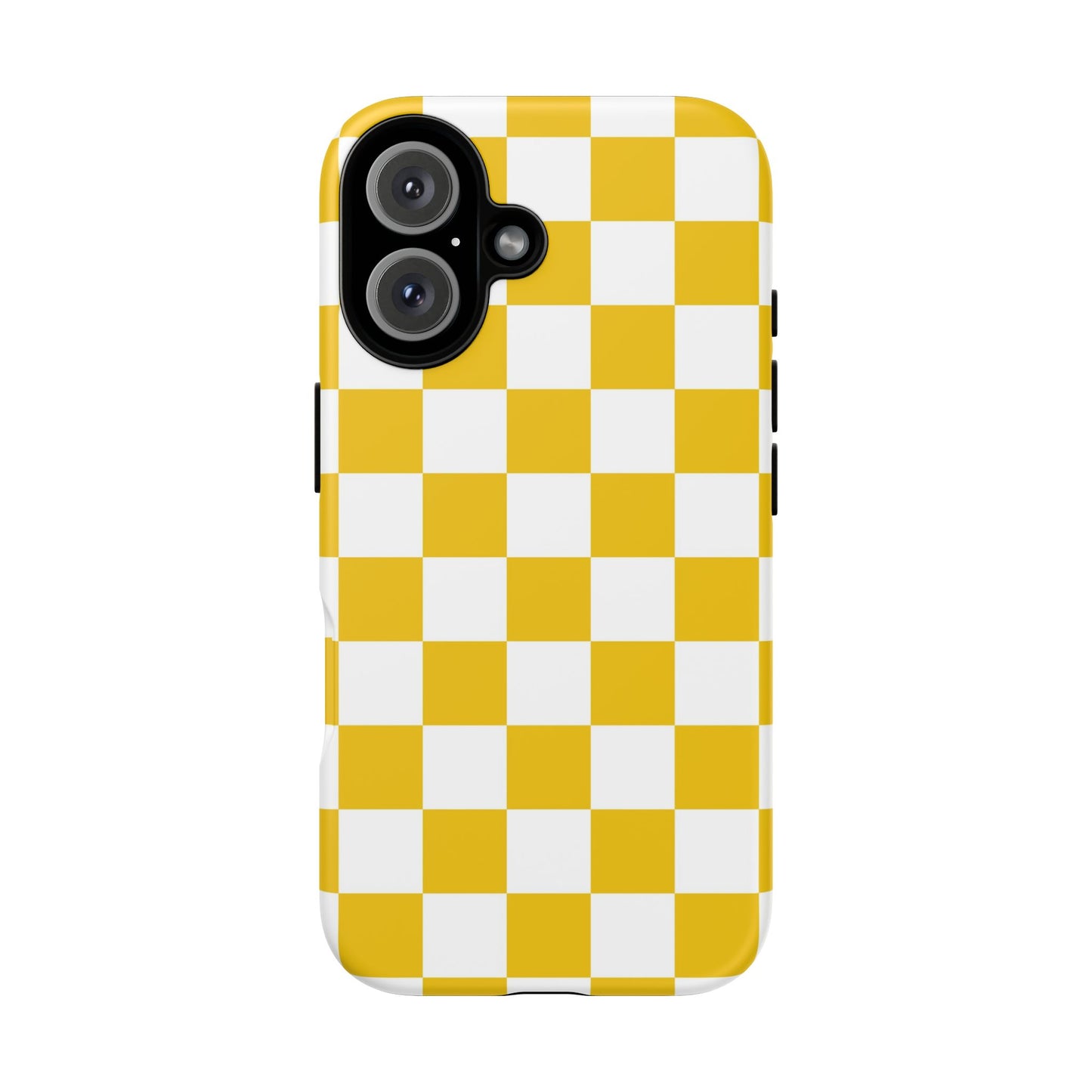 Yellow Checkered Phone Case - iPhone 17 Pro, 17, 16, 15, 14, 13, 12, 11, X, XR, XS MAX, Gift for Friends
