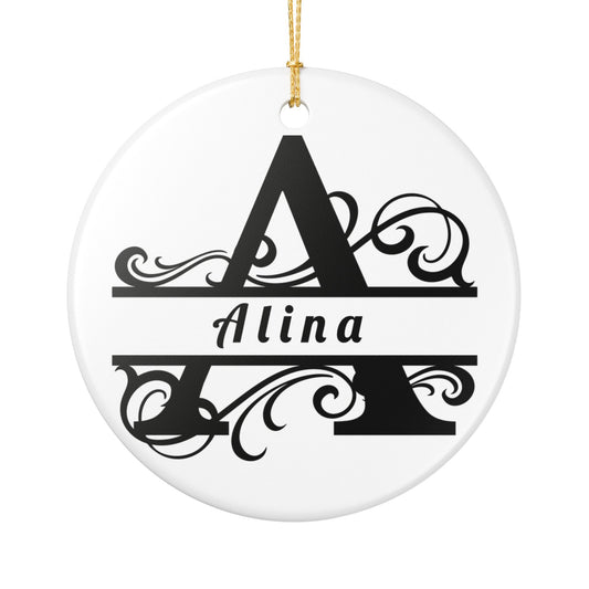 Personalized Ceramic Ornament Decoration, Custom Name Ornament, Holiday Decor, Unique Gift, Family Keepsake, Tree Ornament