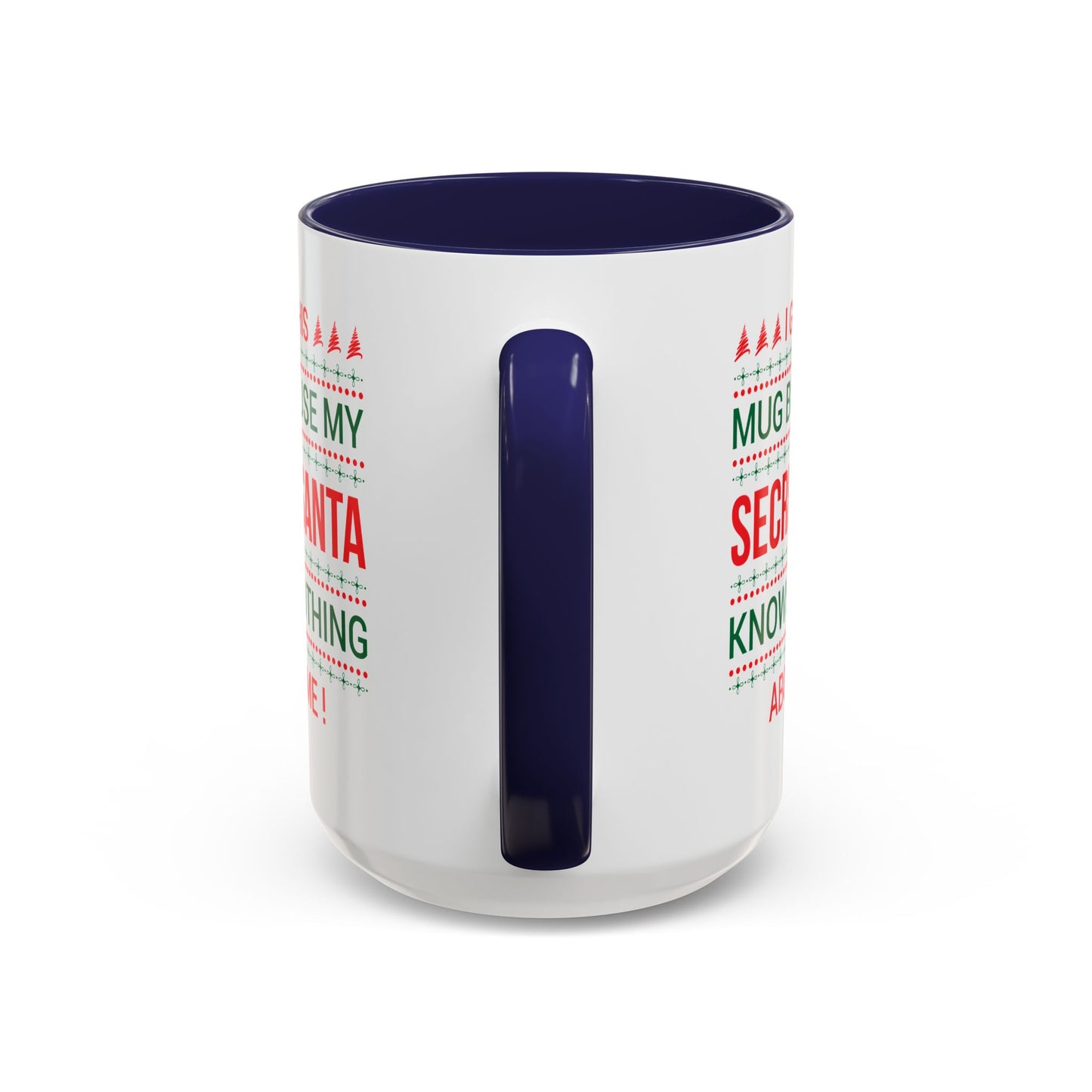 Personalized Secret Santa Accent Coffee Mug, Holiday Gift, Funny Christmas Mug, Unique Office Secret Santa Gift, Custom Drinkware