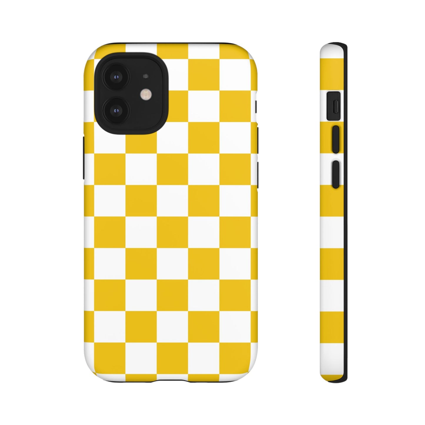 Yellow Checkered Phone Case - iPhone 17 Pro, 17, 16, 15, 14, 13, 12, 11, X, XR, XS MAX, Gift for Friends