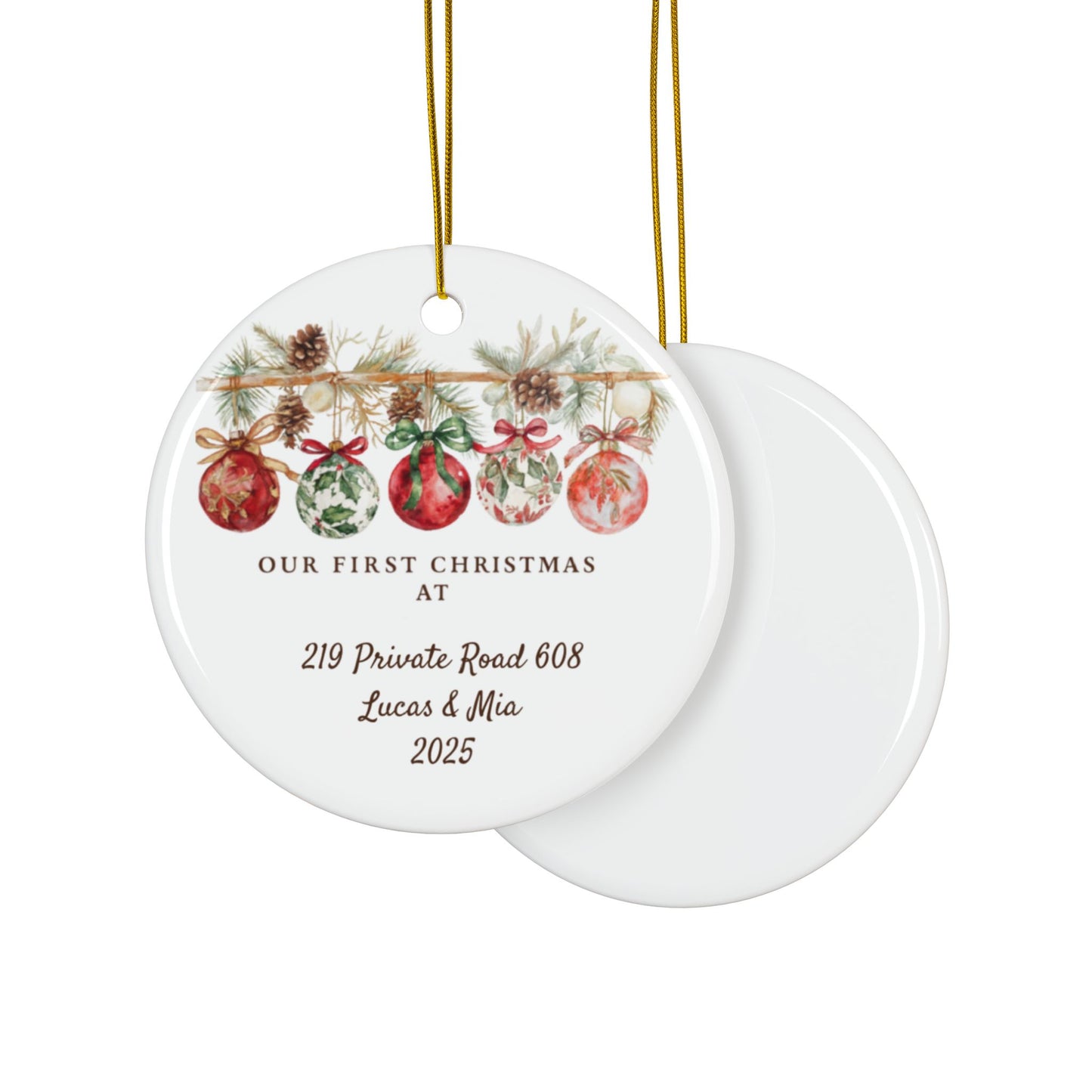 Our First Christmas in Our New Home Ornament Personalized Our First Christmas At Ornament Christmas New Home Gift for New Homeowner Address