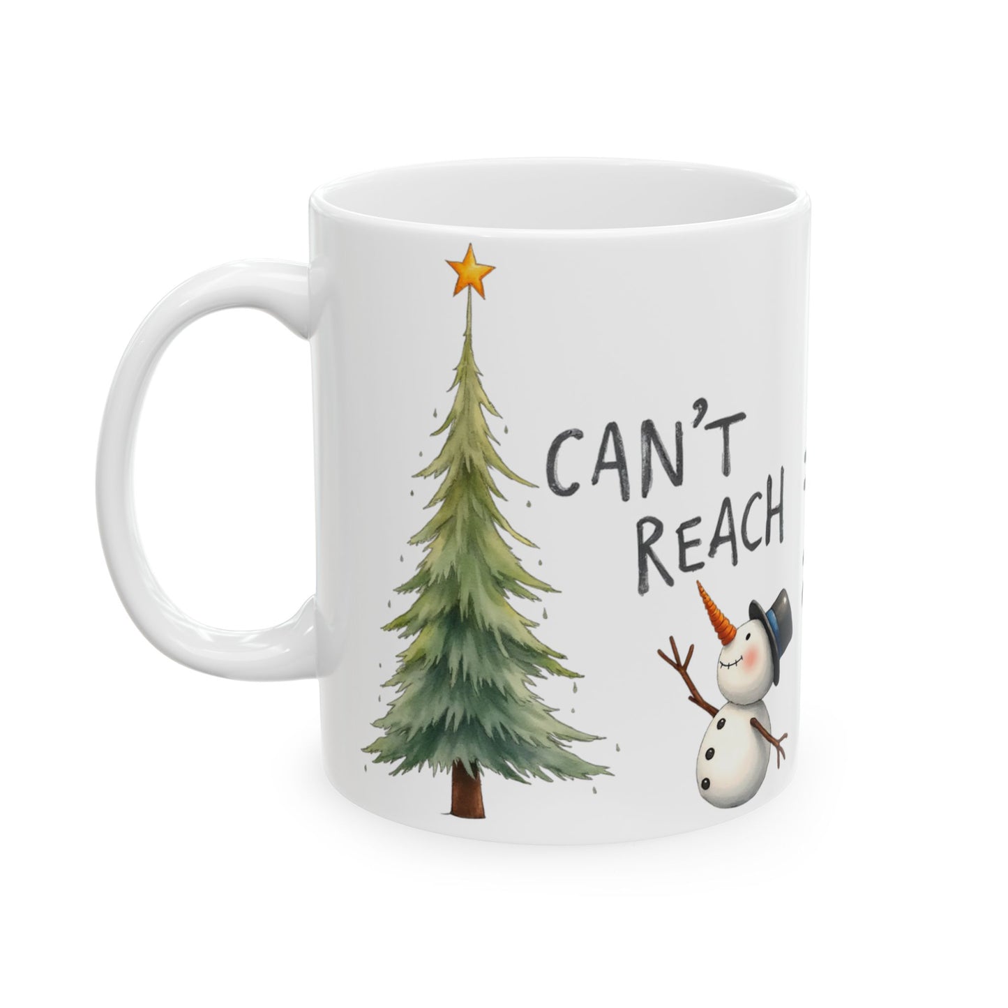 Personalized Holiday Ceramic Mug, Cute Snowman and Christmas Tree Coffee Cup, Custom Gift for Christmas, Winter, Friends, Family