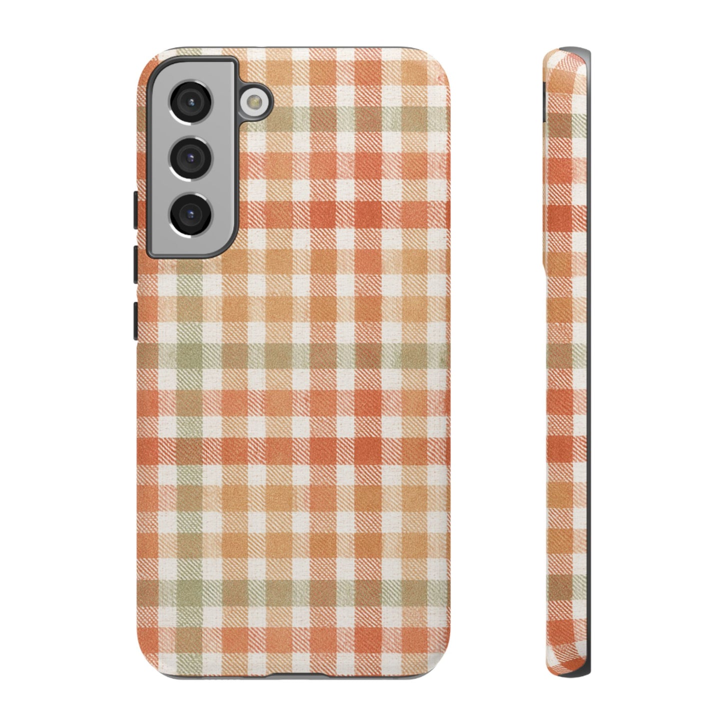 Boho Checkered Phone Case | Neutral Aesthetic Plaid Case | Retro Minimalist Check Design | iPhone Cover | Samsung Cover