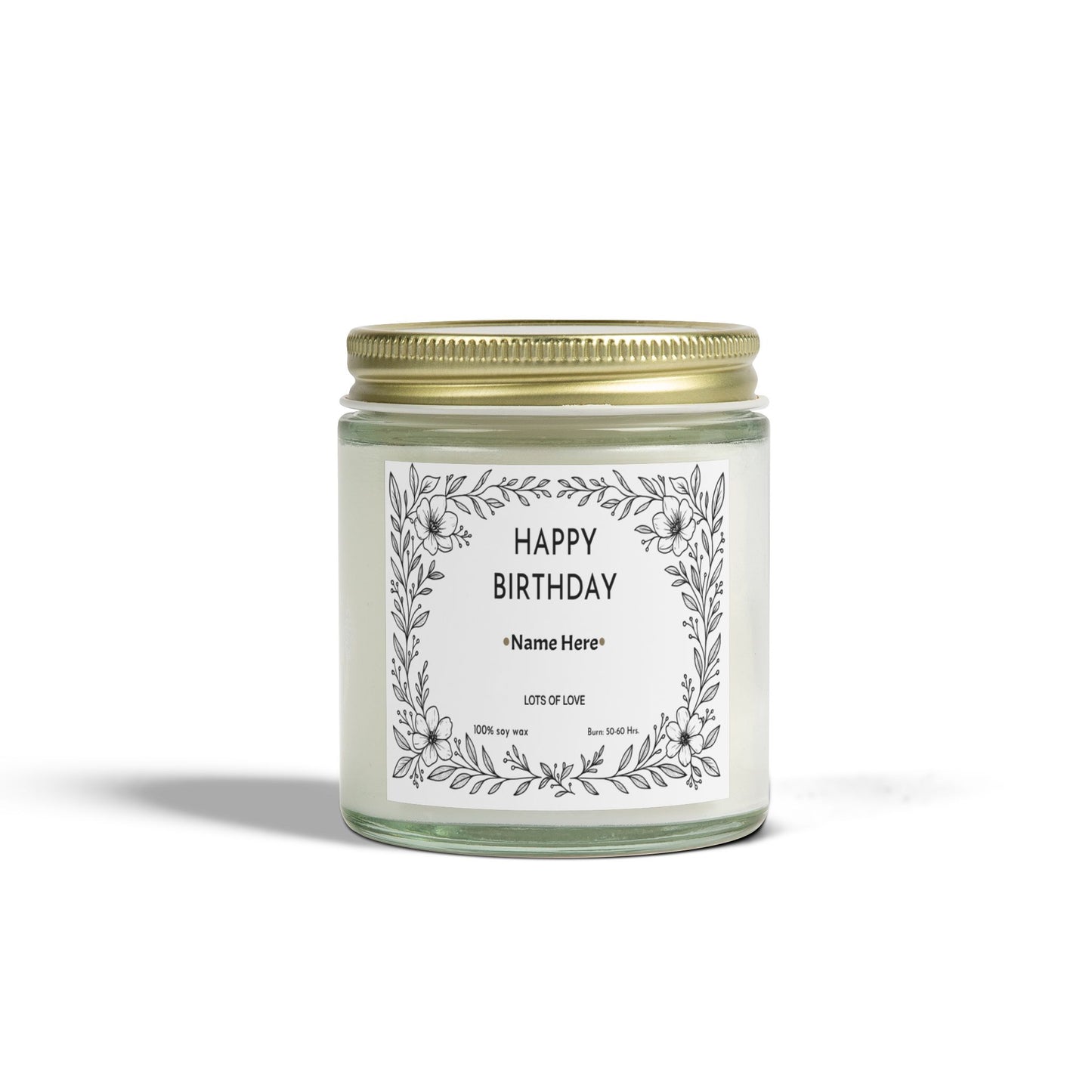 Personalised Birthday Scented Candle, Custom Birthday Gift, Candle Gift with Name for Her Friend Sister Mum Nanny Add Your Custom Text