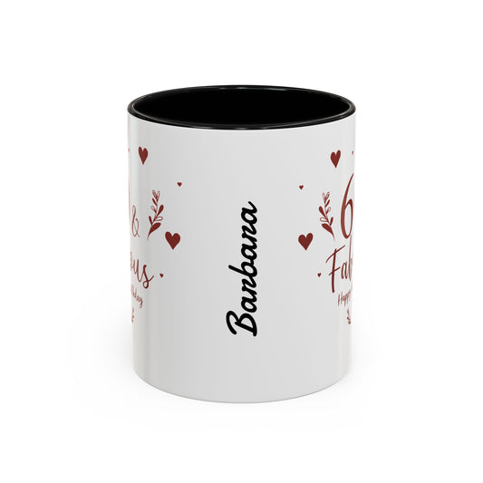 Personalized 60th Birthday Coffee Mug 60 & Fabulous, Birthday Gift, Custom Mug, Fun Coffee Cup, Celebration Drinkware, Personalized Present
