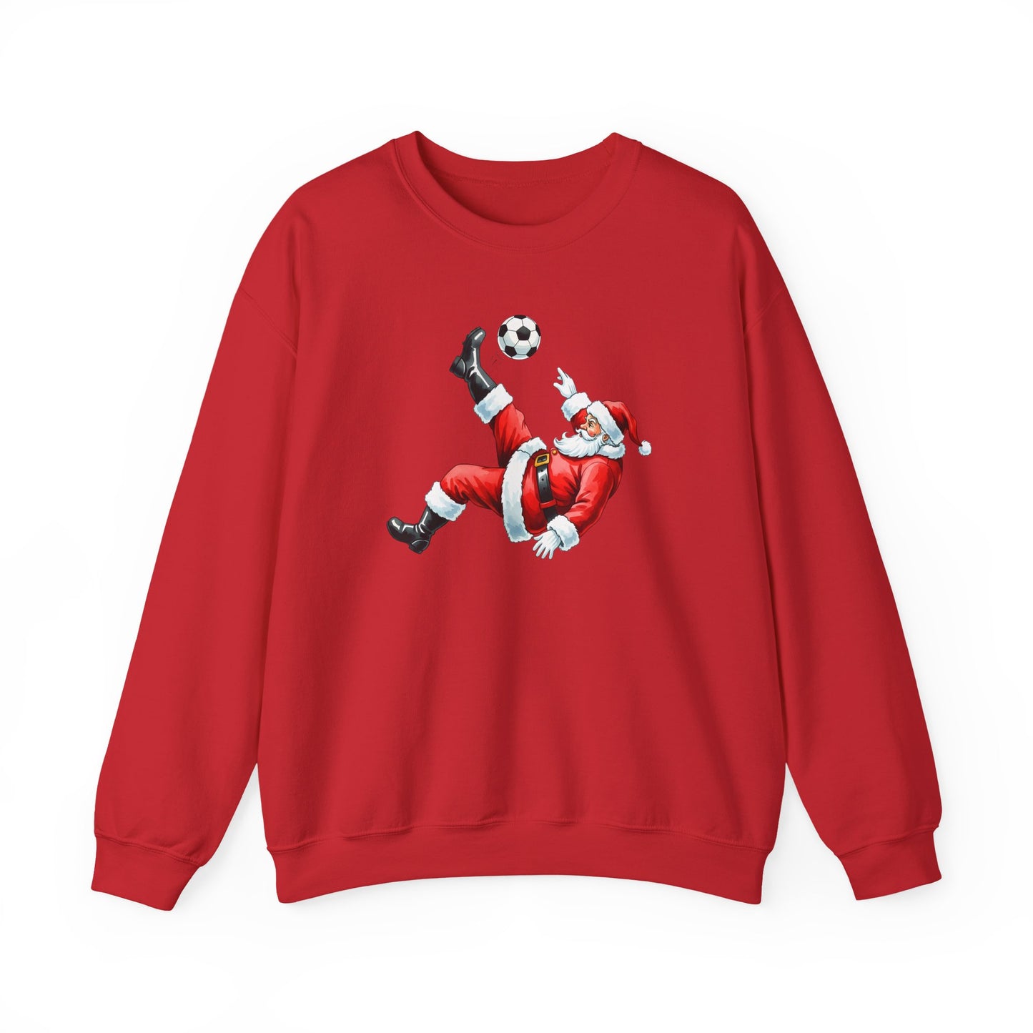 Festive Santa Soccer Crewneck Sweatshirt, Christmas Apparel, Winter Fashion, Holiday Gifts, Sports Lover, Cute Santa Design