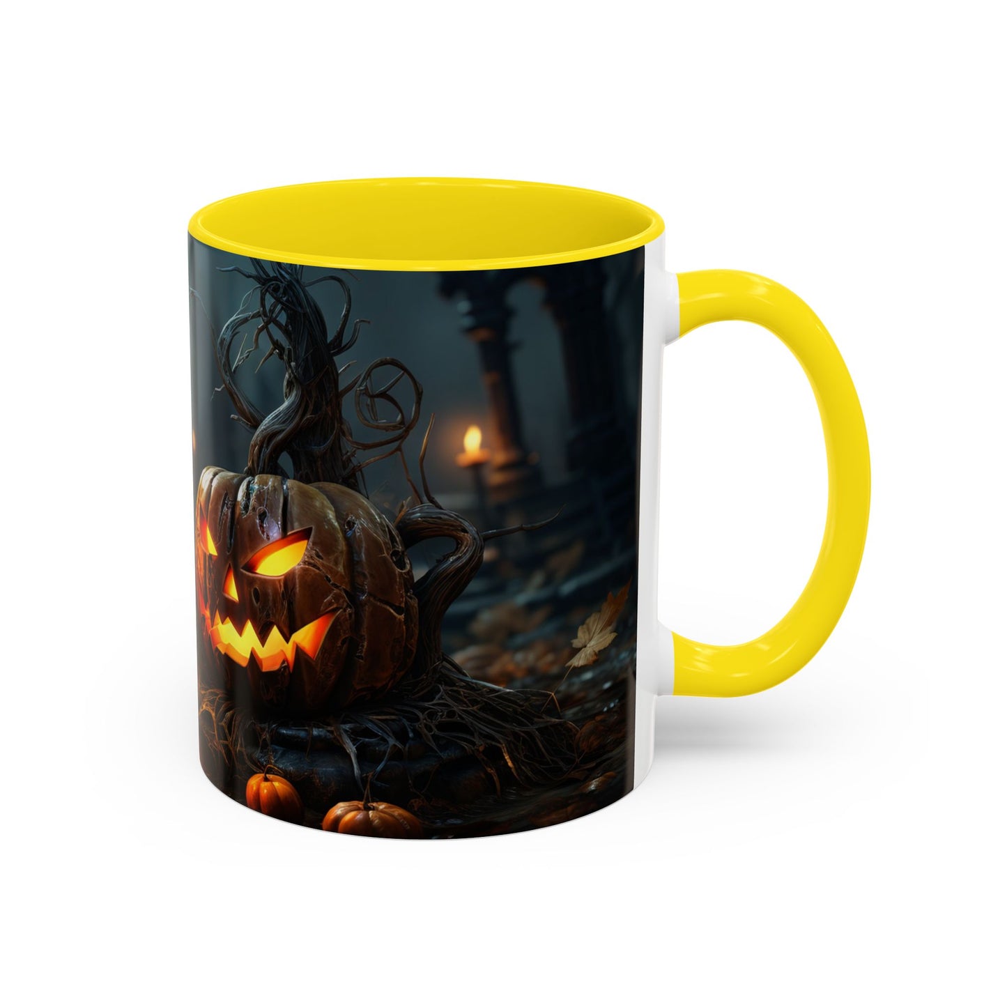 Halloween Pumpkin Accent Coffee Mug, Spooky Decor for Fall, Perfect Gift for Halloween Lovers, Seasonal Drinkware, Gift for Halloween Day