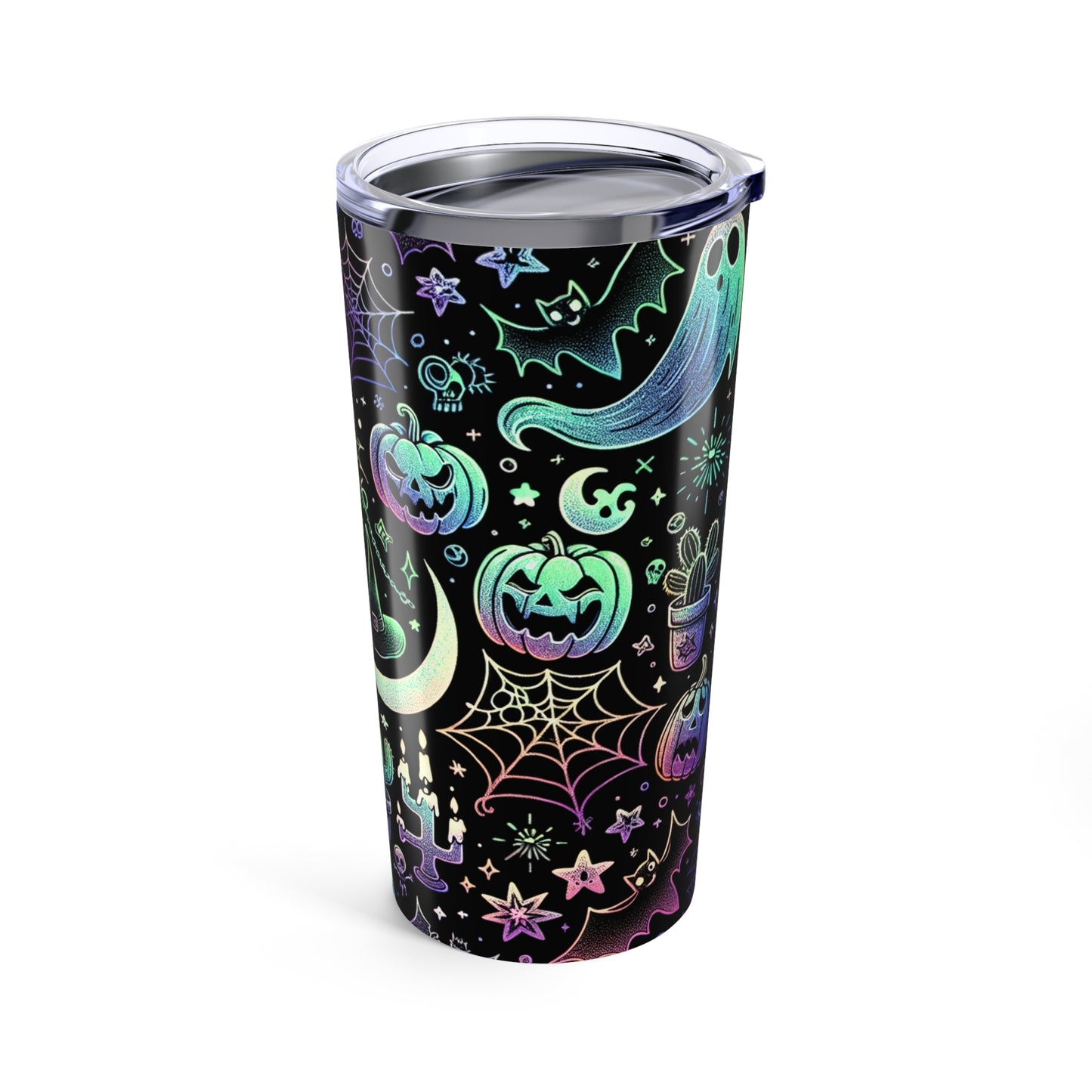 Spooky Vibes Tumbler, Halloween Spooky Engraved Tumbler | Ghost Ghouls Bats Tumbler | Engraved Bat Skeleton Tumbler | Ghost Ghouls Tumbler