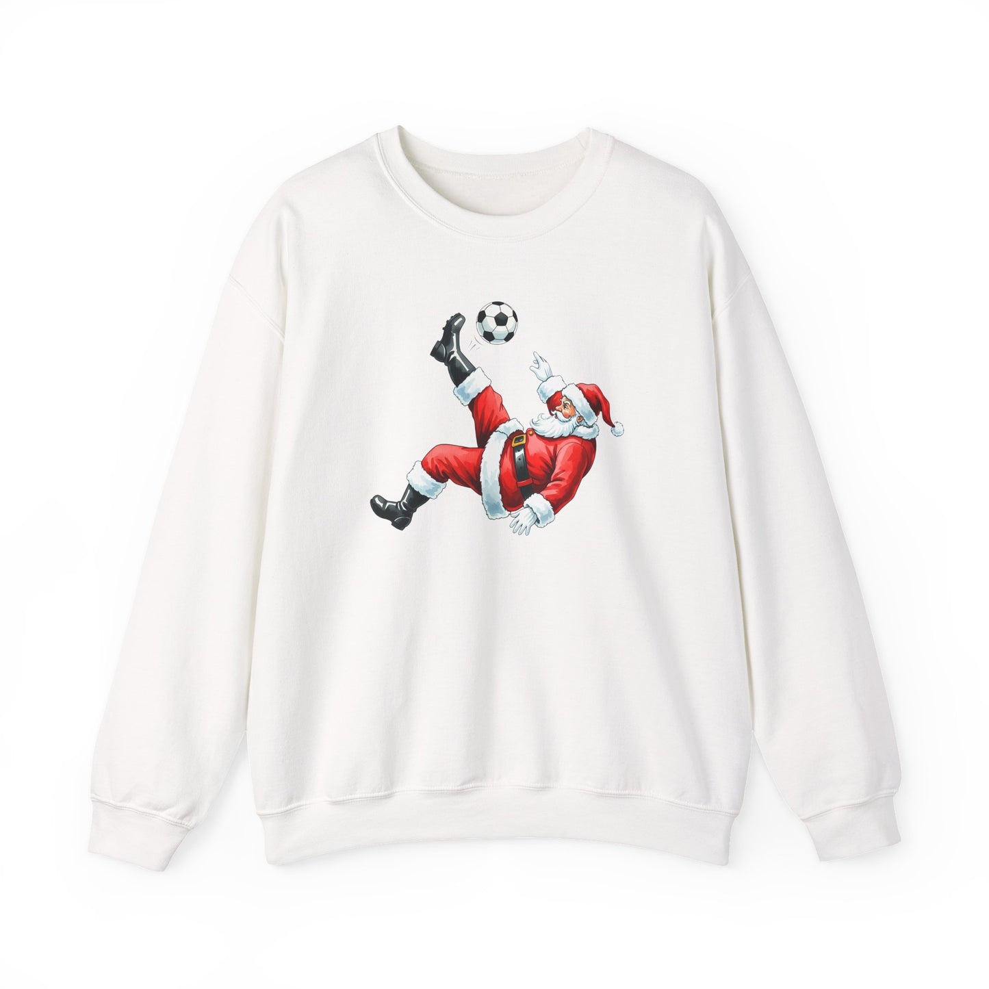 Festive Santa Soccer Crewneck Sweatshirt, Christmas Apparel, Winter Fashion, Holiday Gifts, Sports Lover, Cute Santa Design