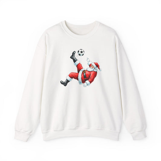 Festive Santa Soccer Crewneck Sweatshirt, Christmas Apparel, Winter Fashion, Holiday Gifts, Sports Lover, Cute Santa Design