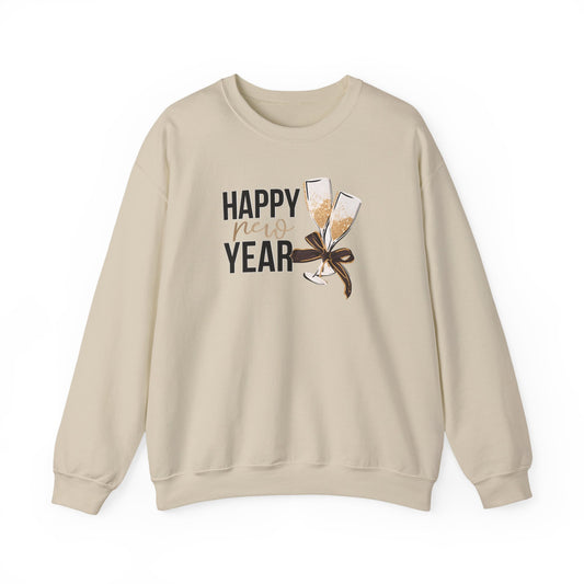 Happy New Year Sweatshirt | Champagne Toast Crewneck | New Year's Eve Party Shirt | Festive Winter Sweater | Cozy NYE Gift for Women Men