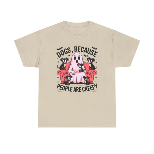 Cozy Ghost Dog Tshirt | Unisex Crewneck, Perfect for Pet Lovers, Halloween, Fall Fashion, Gifts for Dog Owners