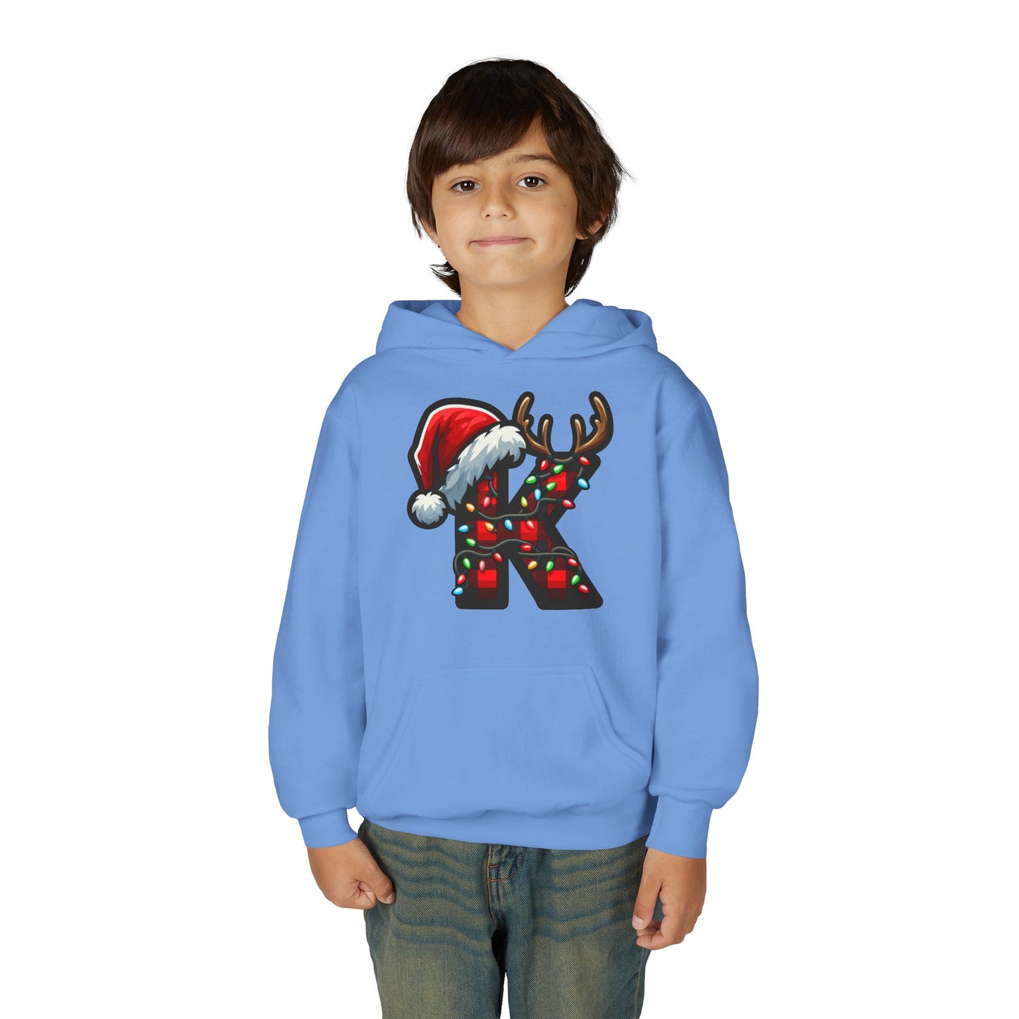 Personalized Festive Reindeer Hoodie for Kids, Christmas Sweatshirt hoodie, Holiday Gift, Cozy Winter Attire, Personalized Youth Hoody