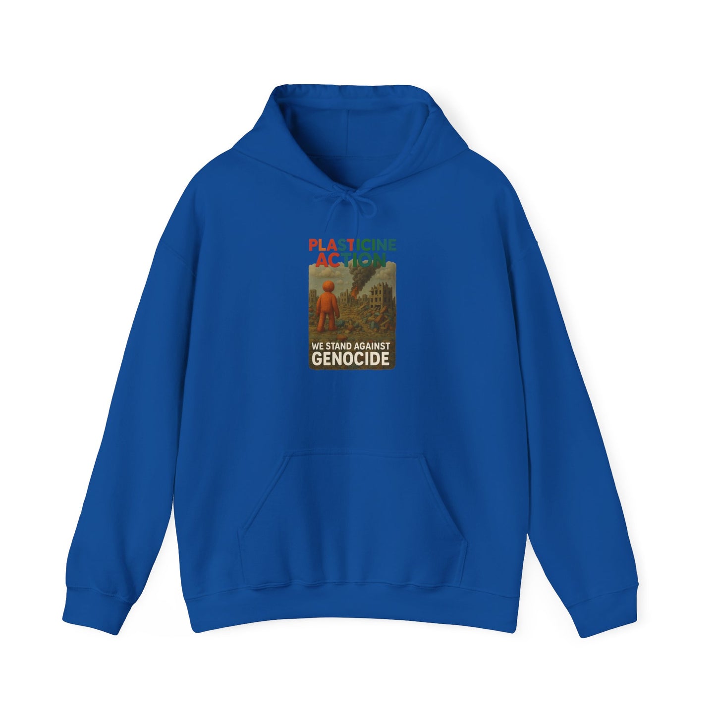 PLASTICINE ACTION Hoodie Palestine Anti Genocide hoodie Clay Art Gaza Protest Tee Human Rights Activist Gift Handmade Style Human Billboard
