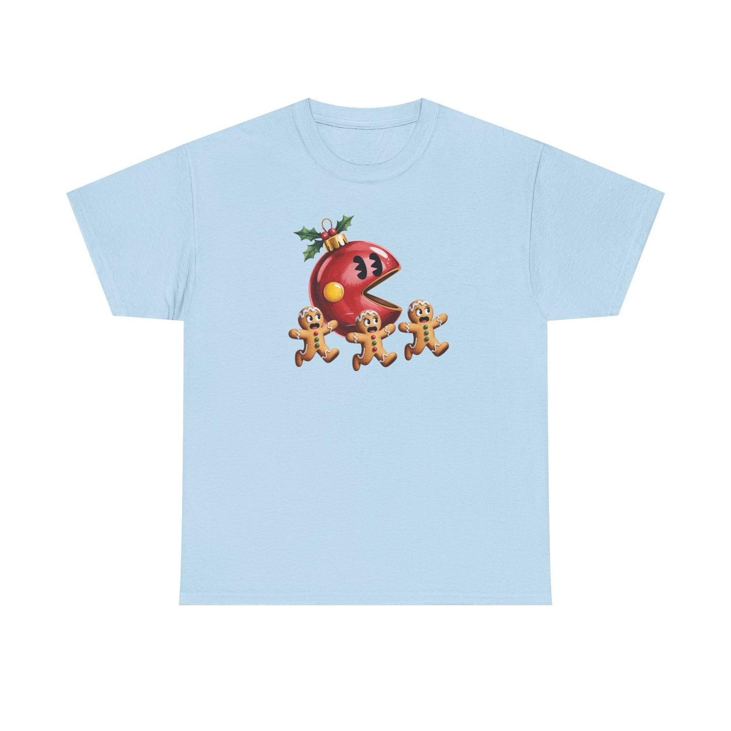 Festive Holiday Tee, Christmas Gift, Retro Video Game Shirt, Gingerbread Print, Casual Wear, Fun Holiday Apparel, Gift for her