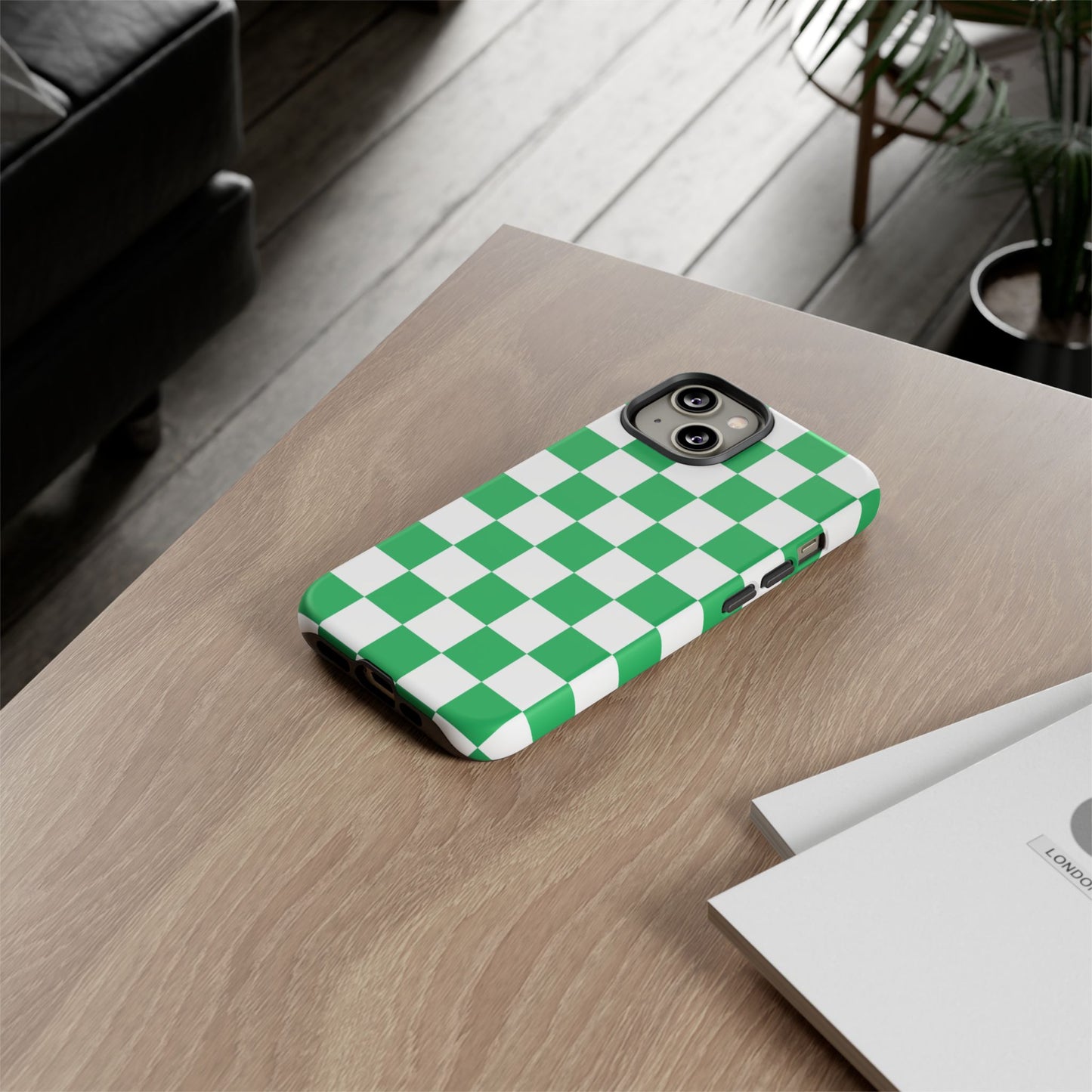 Green Checkerboard Phone Case, iPhone 17 Pro, 17, 16, 15, 14, 13, 12, 11, X, XR, XS MAX, Mobile Cover, Gift for Students, Phone Accessory