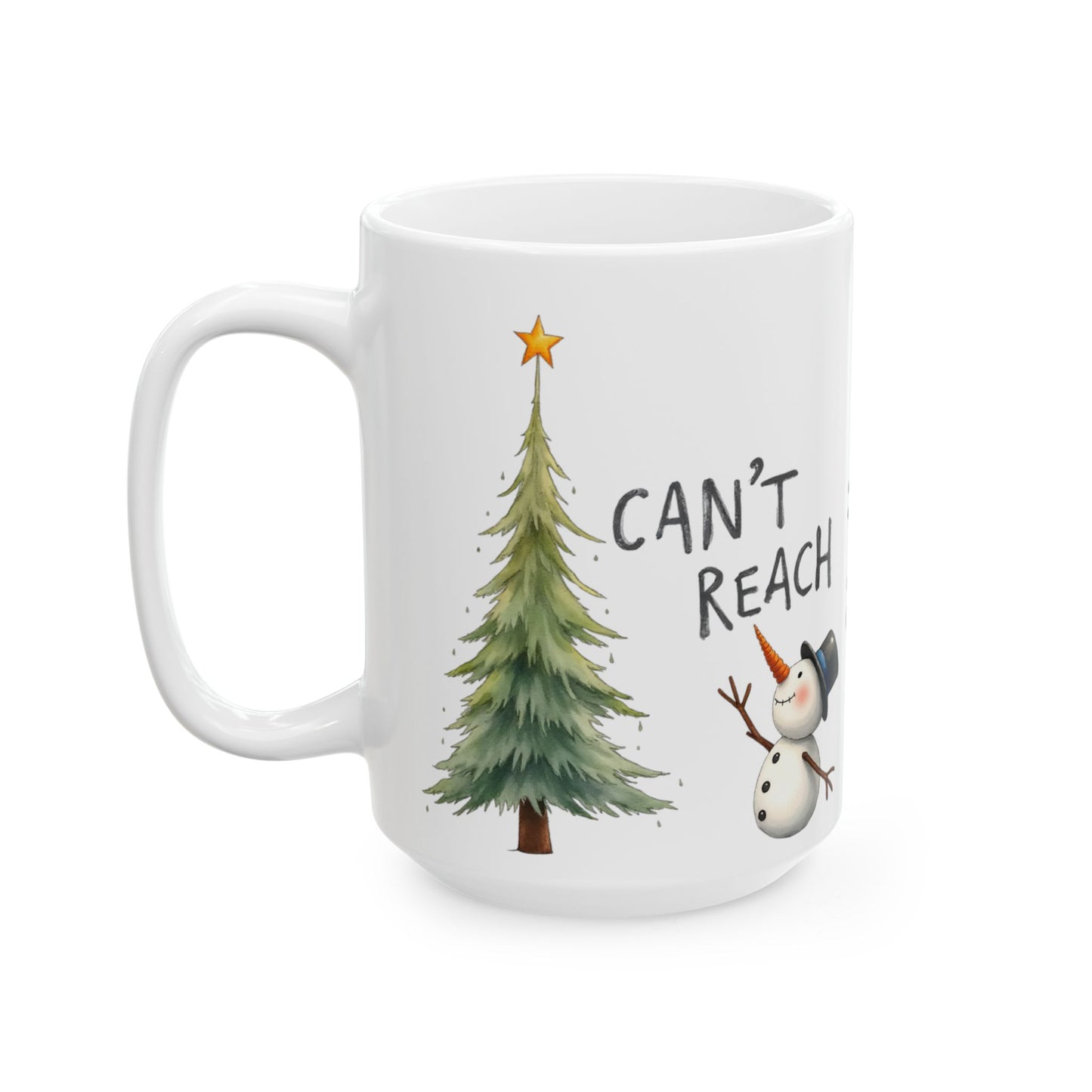 Personalized Holiday Ceramic Mug, Cute Snowman and Christmas Tree Coffee Cup, Custom Gift for Christmas, Winter, Friends, Family