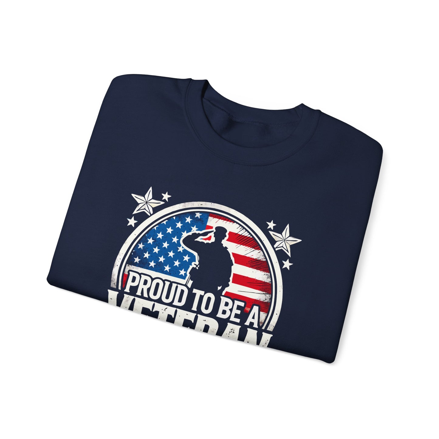 Proud Veteran Crewneck Sweatshirt, Veterans Day Gift, Military Tribute, USA Flag Apparel, Casual Comfort Wear, Gift for veteran Father