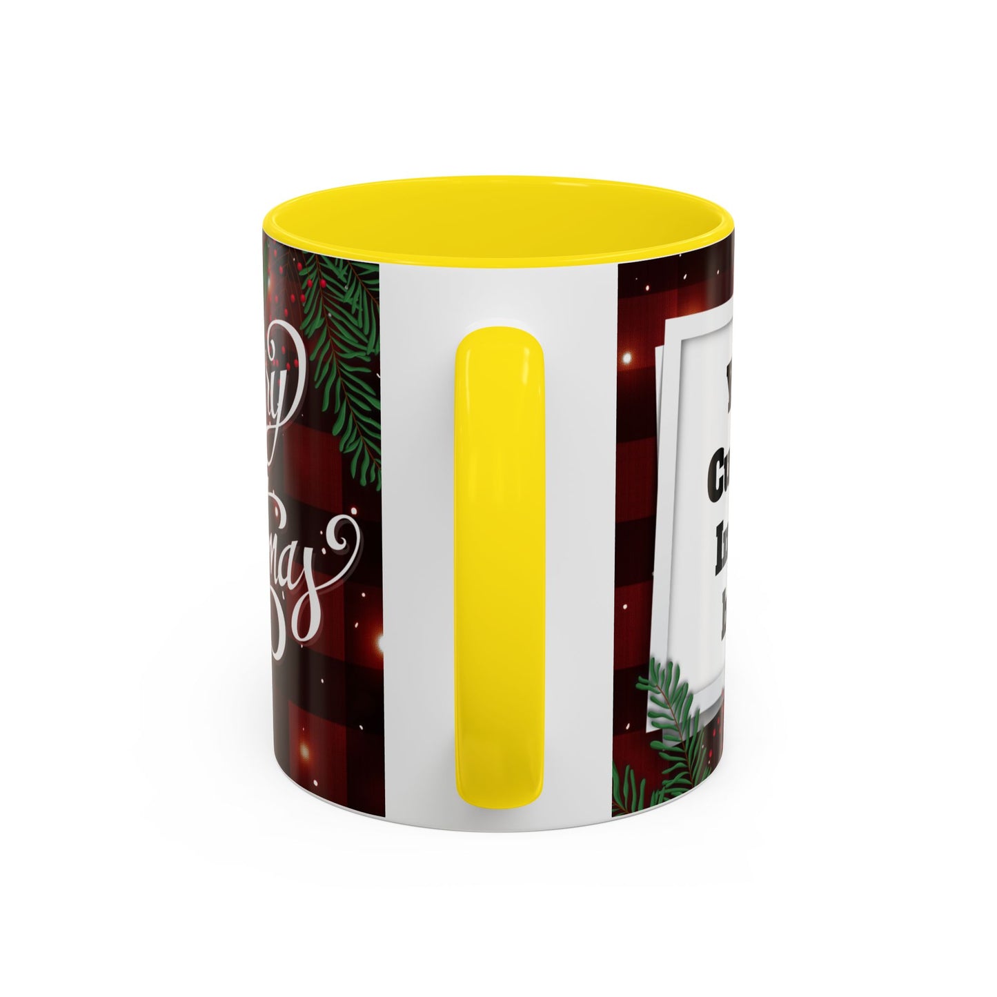 Personalized  Merry Christmas Accent Coffee Mug, Holiday Gift, Xmas Decor, Festive Beverage Cup, Custom Holiday Mug
