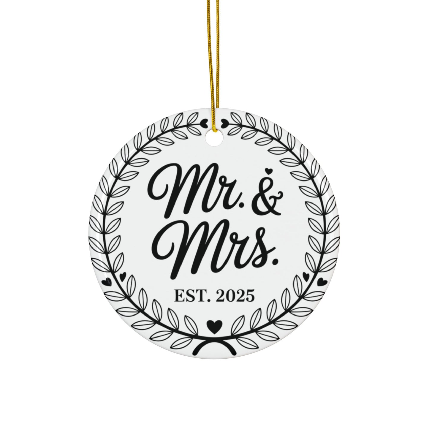 Mr and Mrs Ceramic Ornaments, Wedding & Anniversary Decor, Customizable Gifts, Holiday Keepsakes, Engagement Day