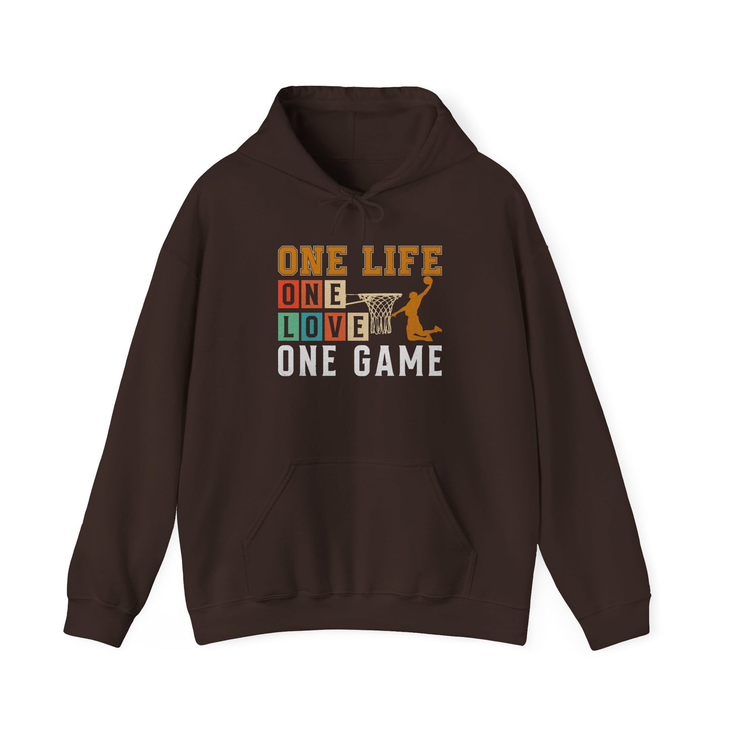 Basketball Lover Tee, One Life One Love One Game Hoodie, Unisex Sweatshirt, Sporty Sweatshirt, Gift for Sports Lovers, Casual Hoodie