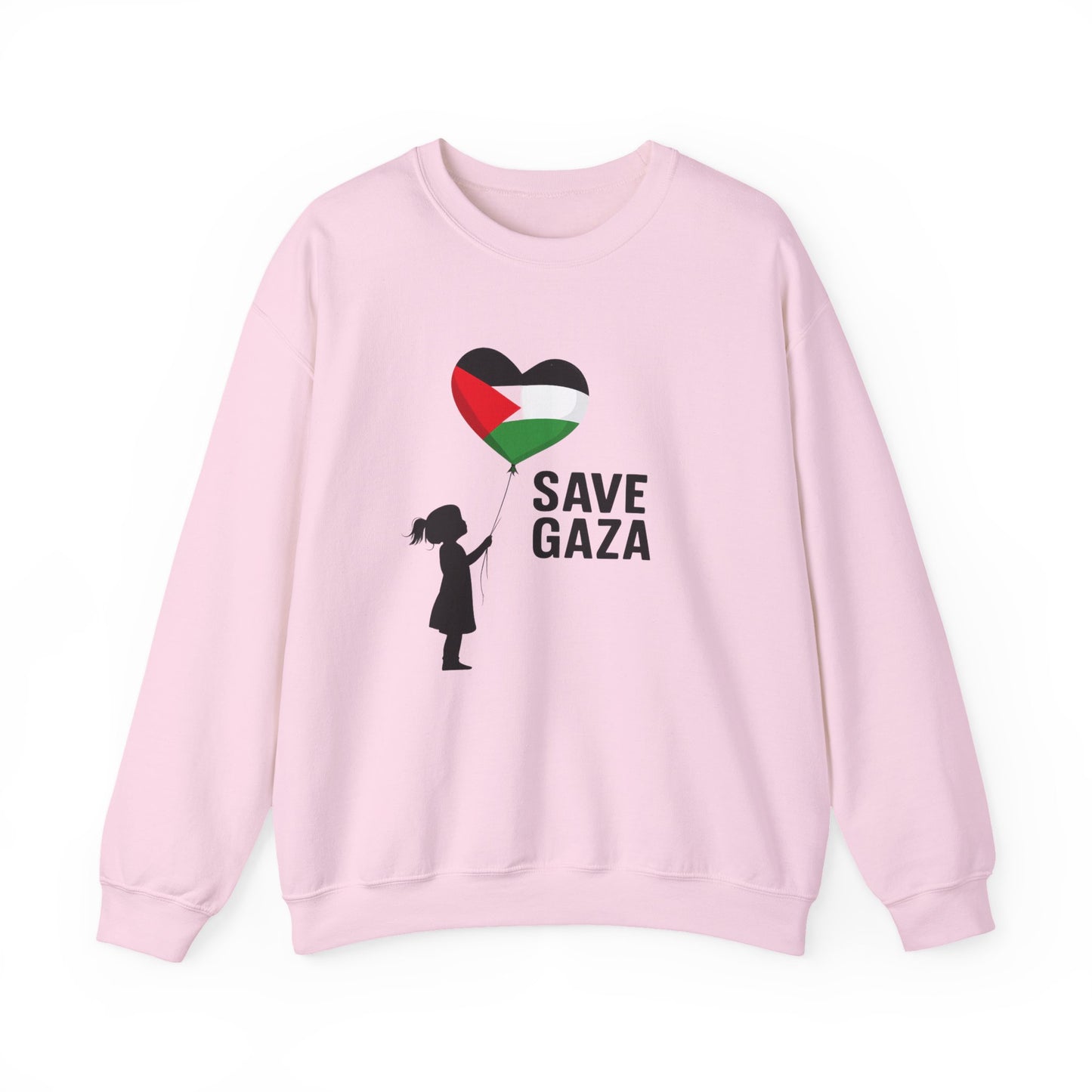 Save Gaza Crewneck Sweatshirt, Protest Apparel, Activist Fashion, Unisex Heavy Blend, Gift for Human Rights Advocates