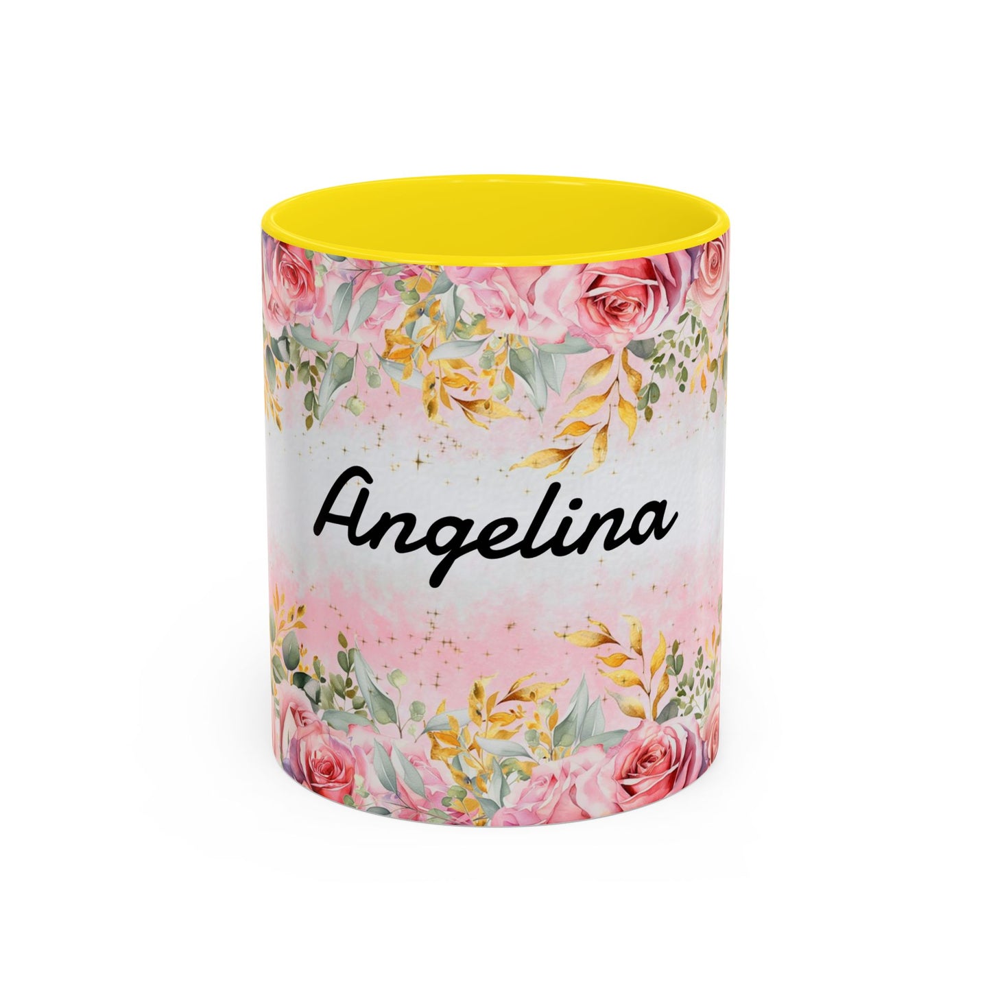 Personalized Floral Accent Coffee Mug, Custom Gift for Her, Birthday Mug, Floral Drinkware, Mother's Day Gift