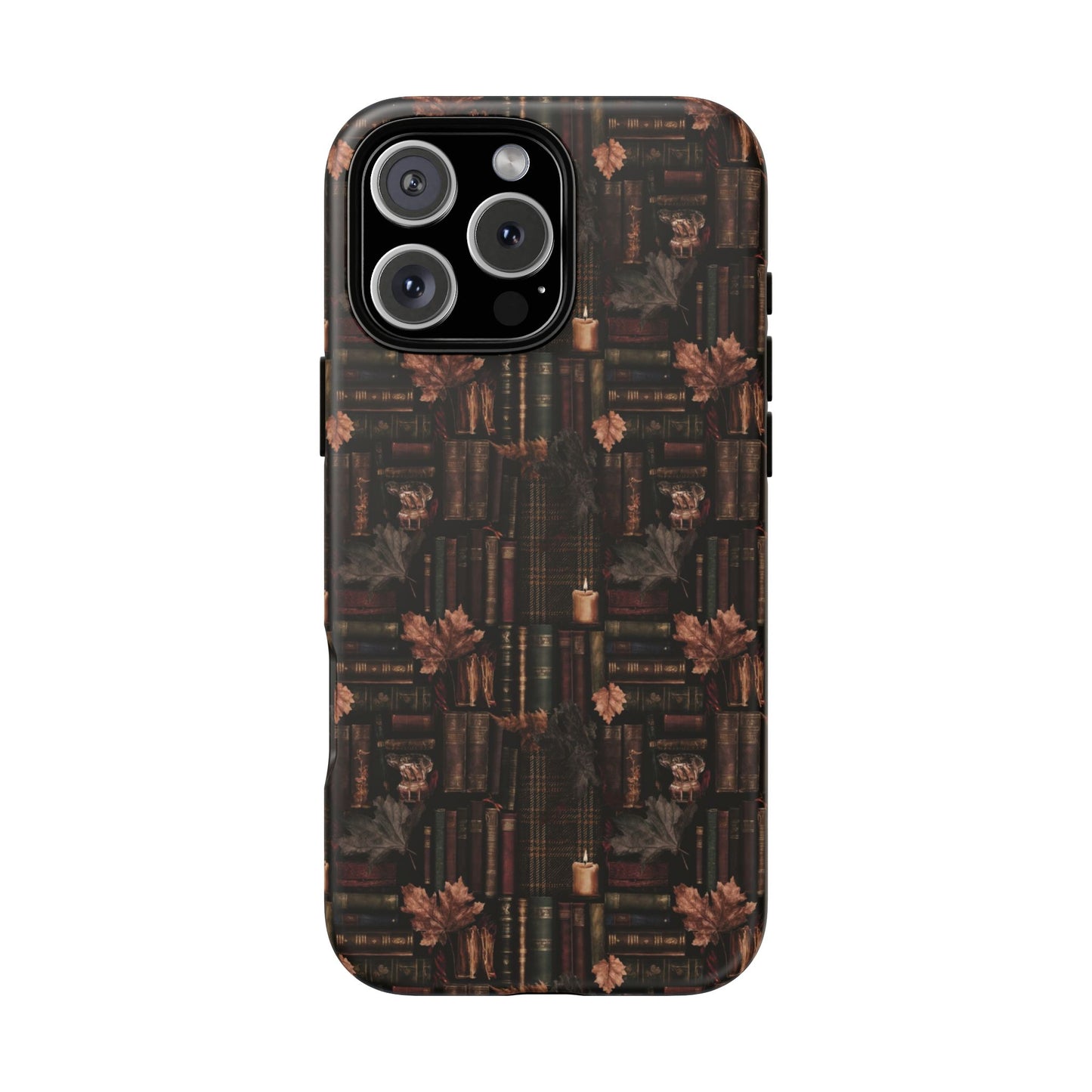 Gothic Phone Case Dark Academia Literary iPhone Samsung Cover with Books & Flowers, Phone case