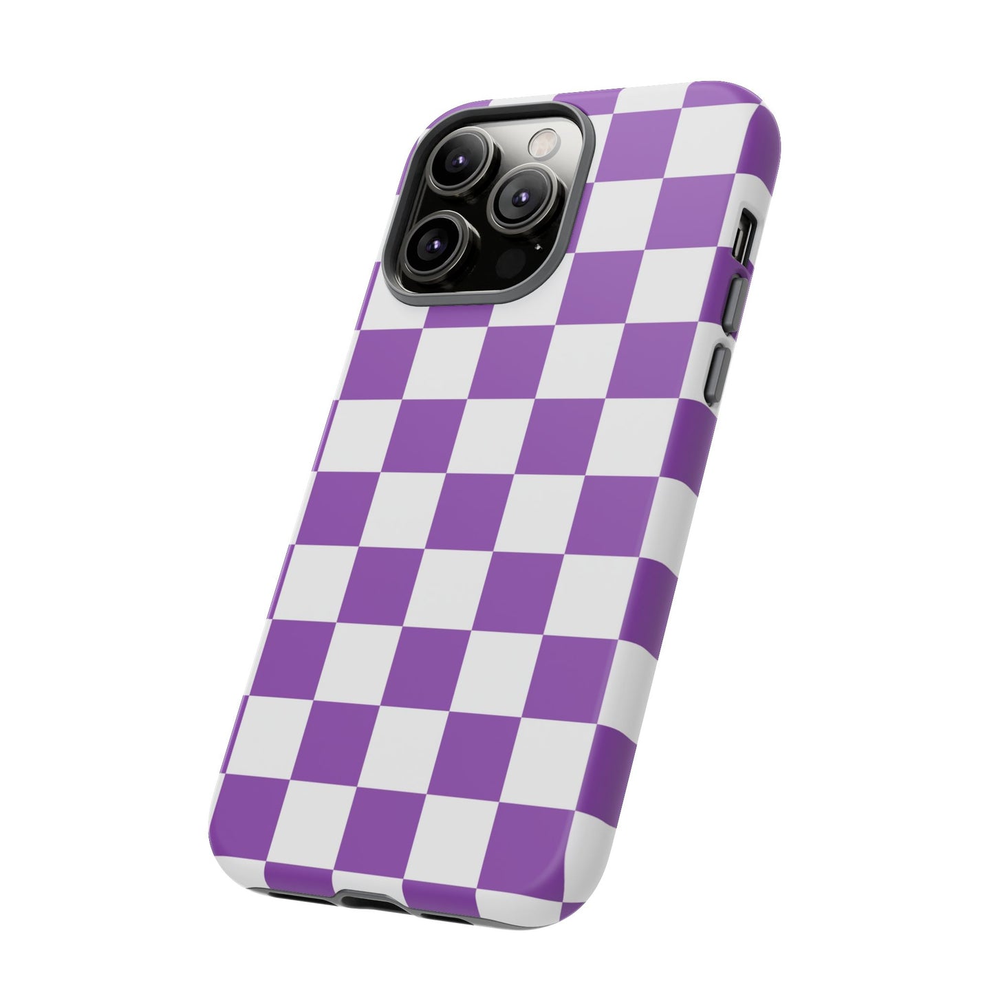 Purple Checkered Phone Case,  iPhone 17 Pro, 17, 16, 15, 14, 13, 12, 11, X, XR, XS MAX, Trendy Gift for Friends, Accessory for Occasions