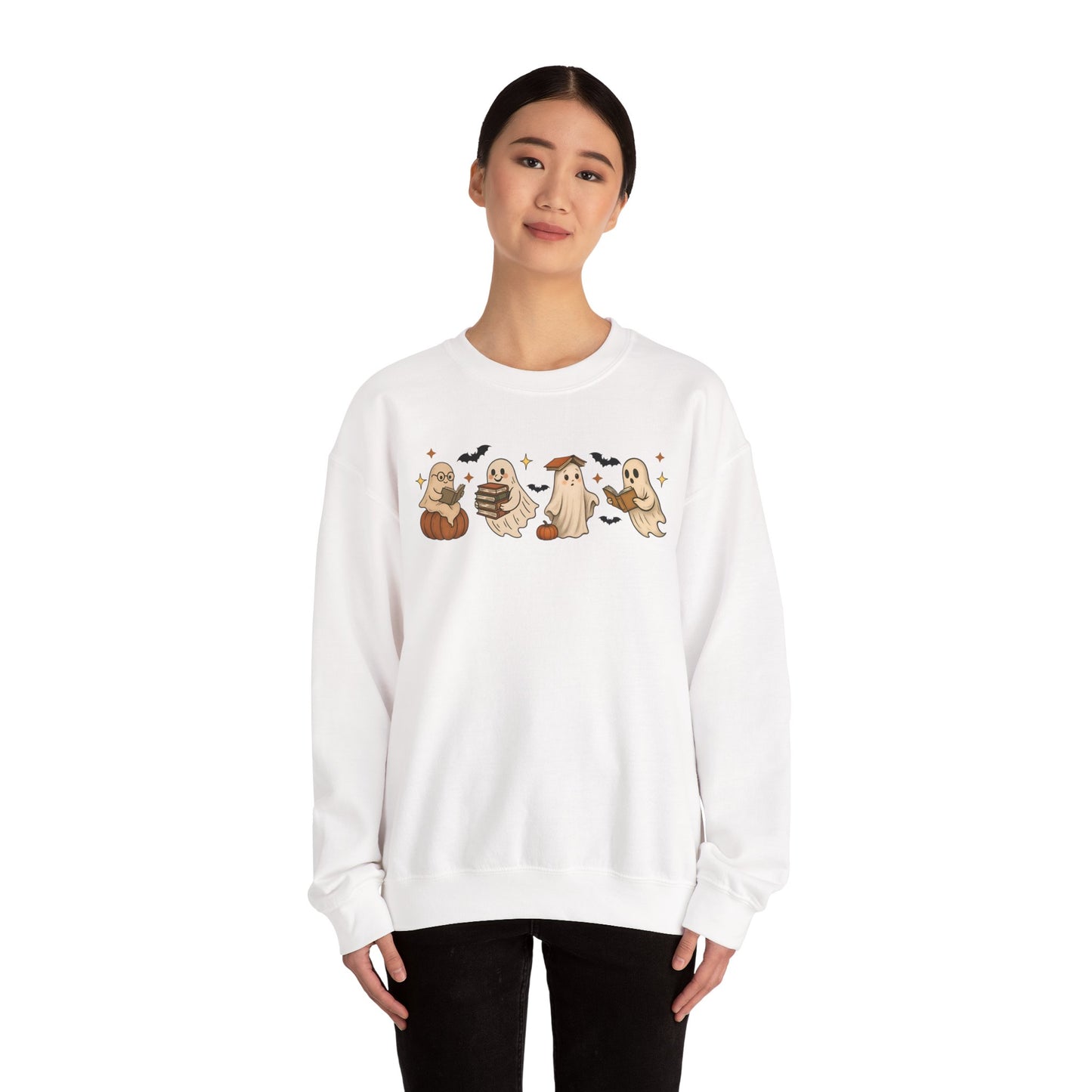 Ghostly Friends Crewneck Sweatshirt, Halloween Ghost Sweatshirt, Halloween Sweatshirt, Unisex Sweatshirt, Cozy Crewneck, Fall Fashion
